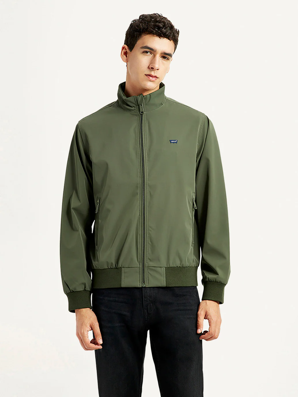 Men's Solid Slim Fit Bomber Jacket - Image 5