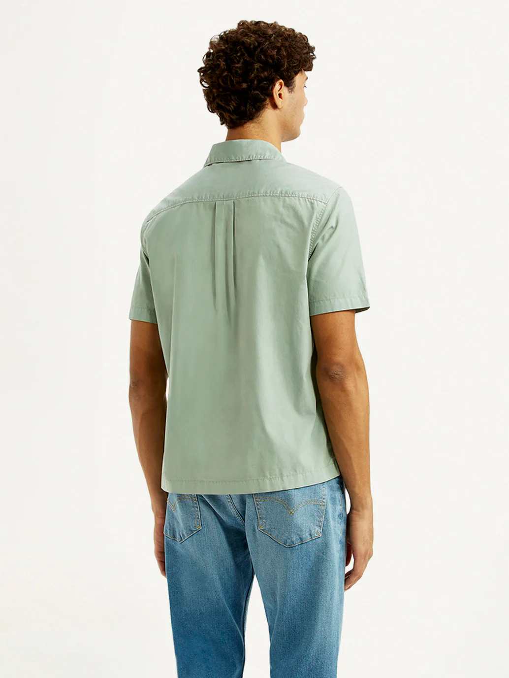 Men's Overdyed Mint Slim Fit Resort Collar Oxford Shirt - Image 2