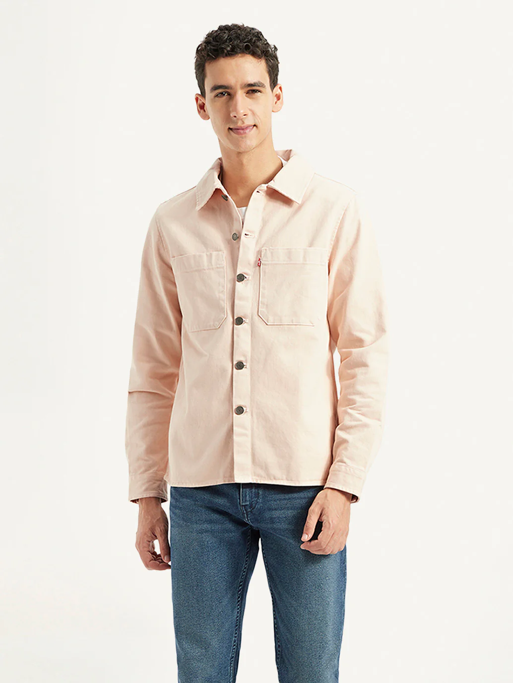Men's Solid Dyed Spread Collar Jacket - Image 2