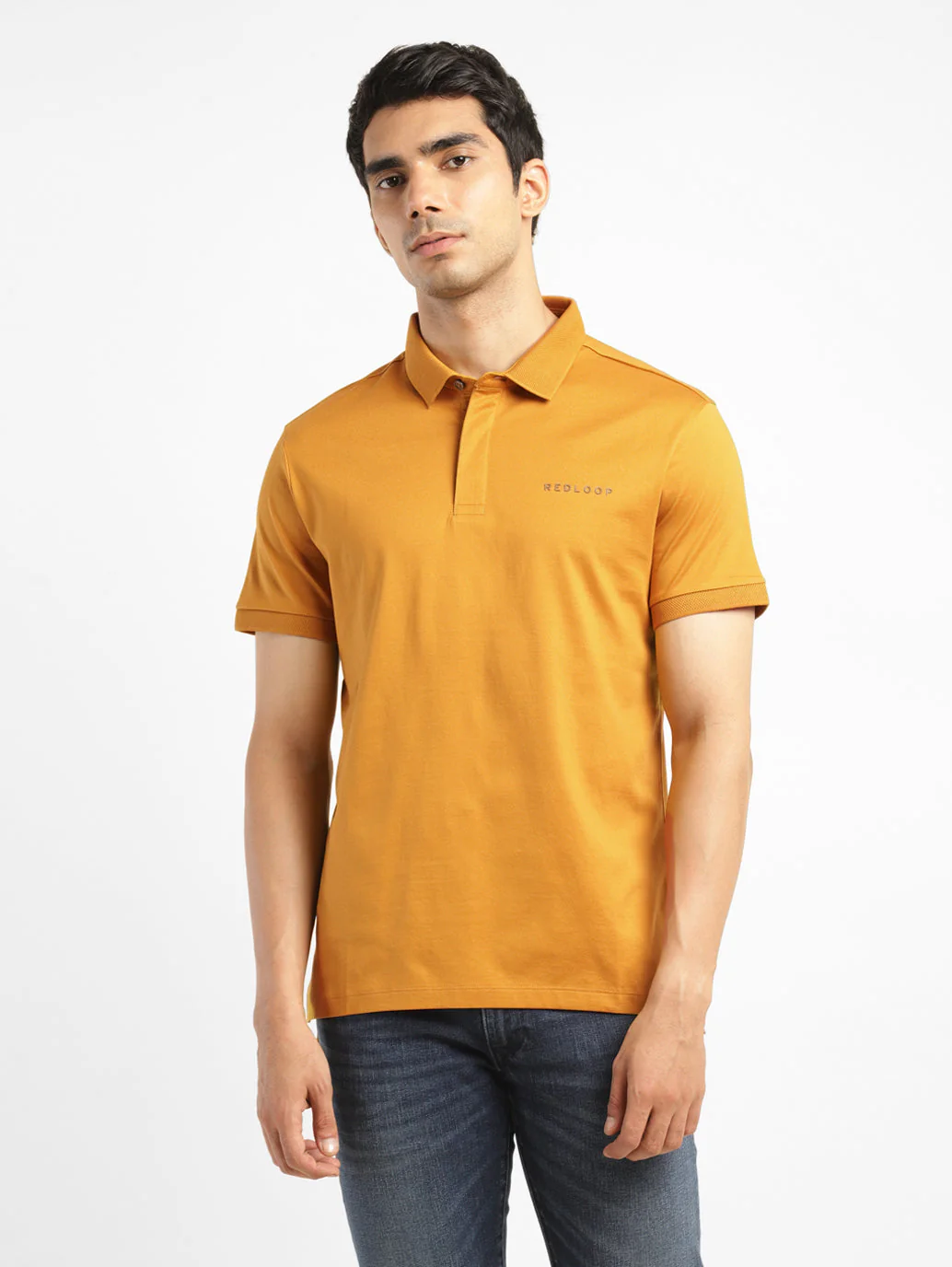 Men's Solid Polo Collar T-Shirt - Image 2