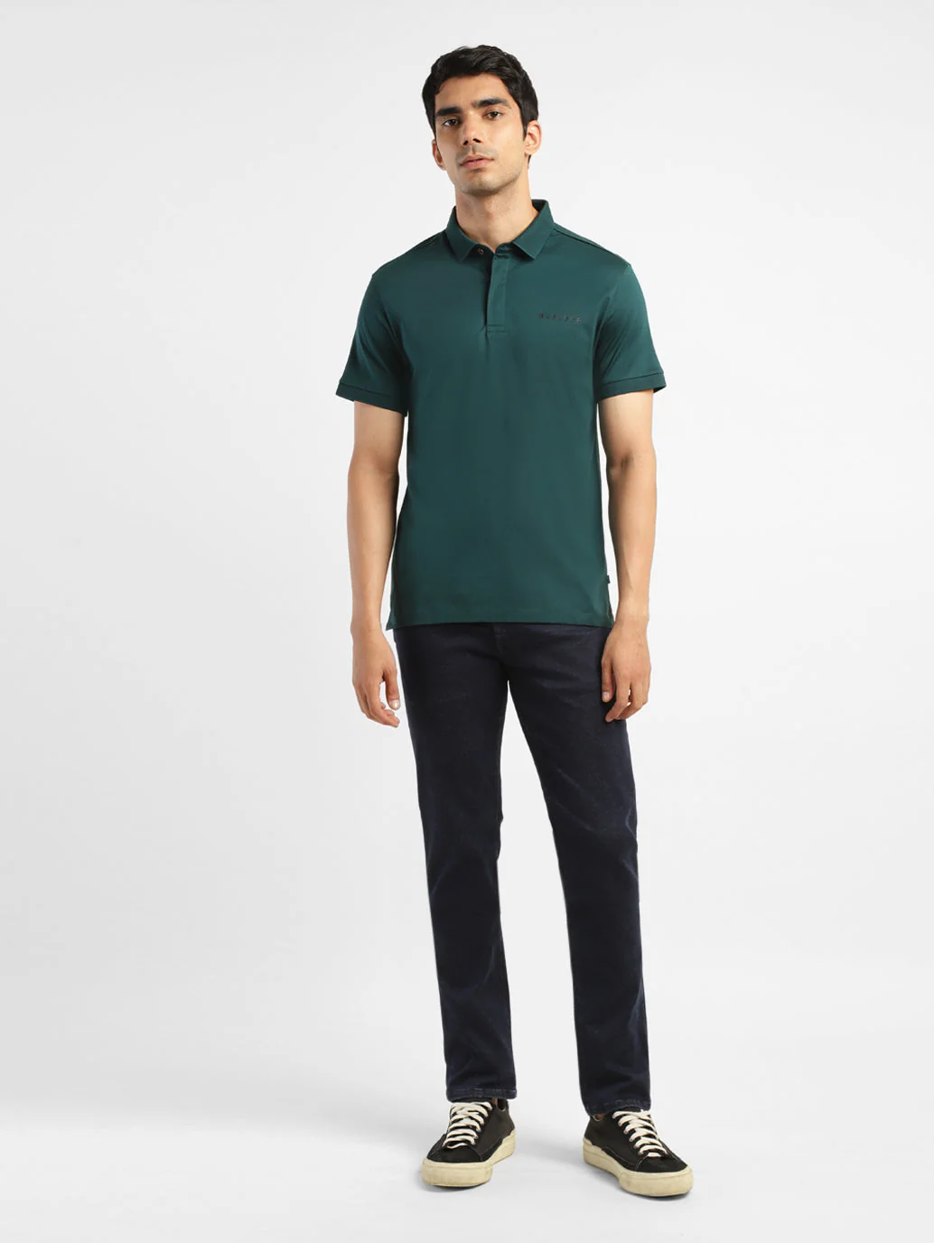 Men's Solid Polo Collar T-Shirt