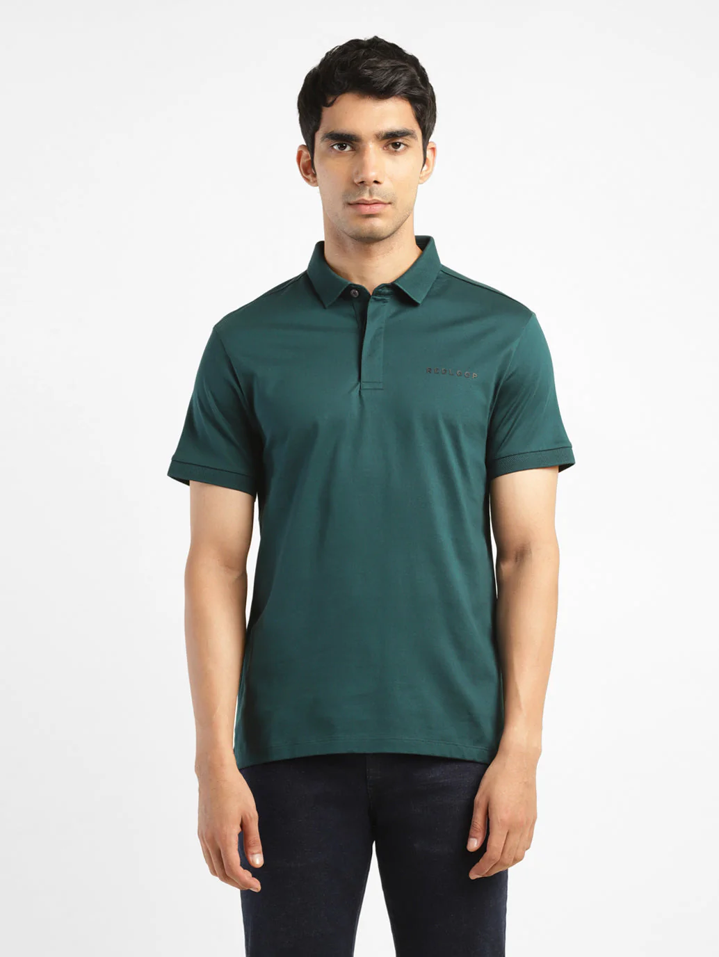 Men's Solid Polo Collar T-Shirt - Image 2