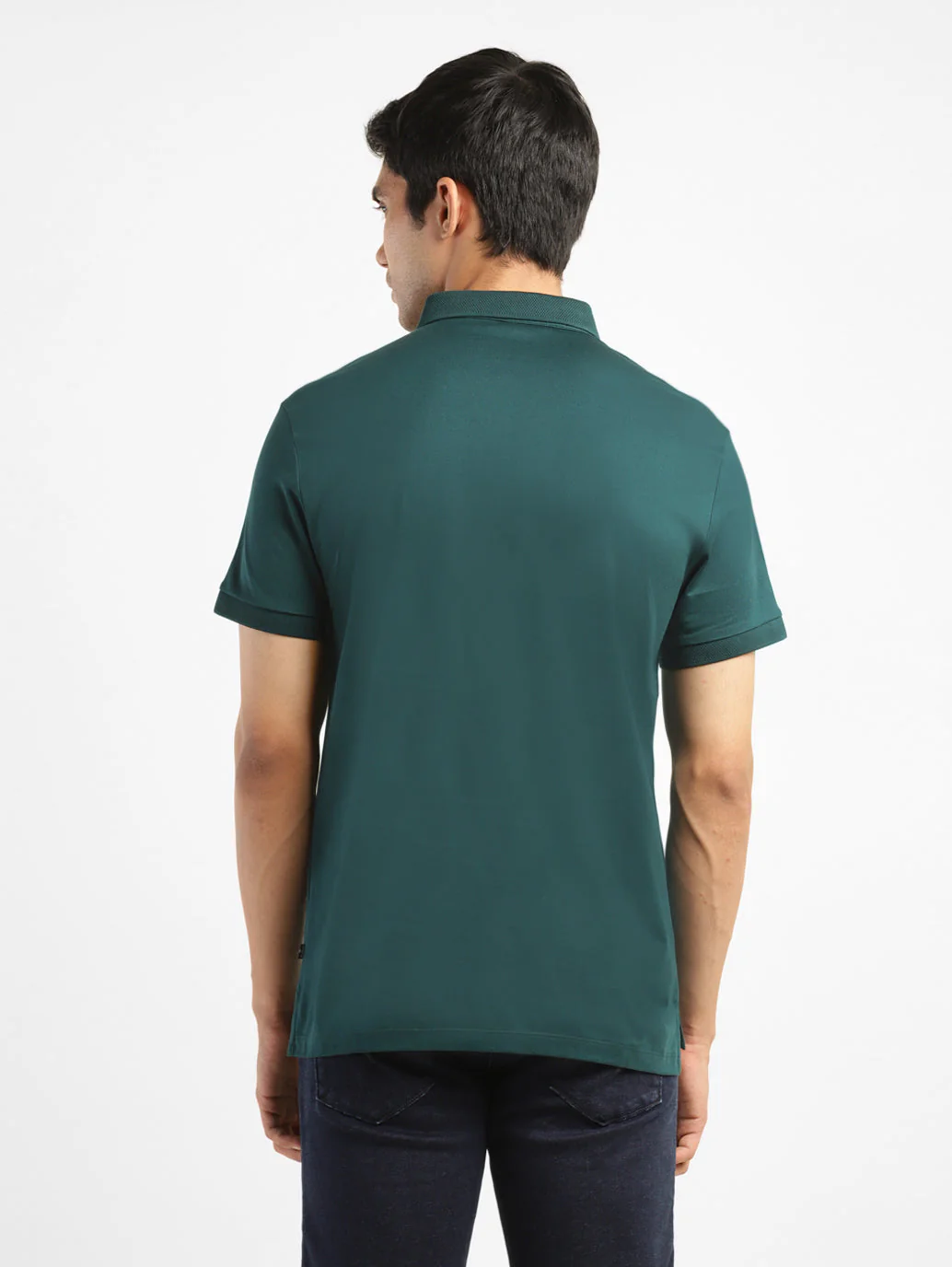 Men's Solid Polo Collar T-Shirt - Image 3