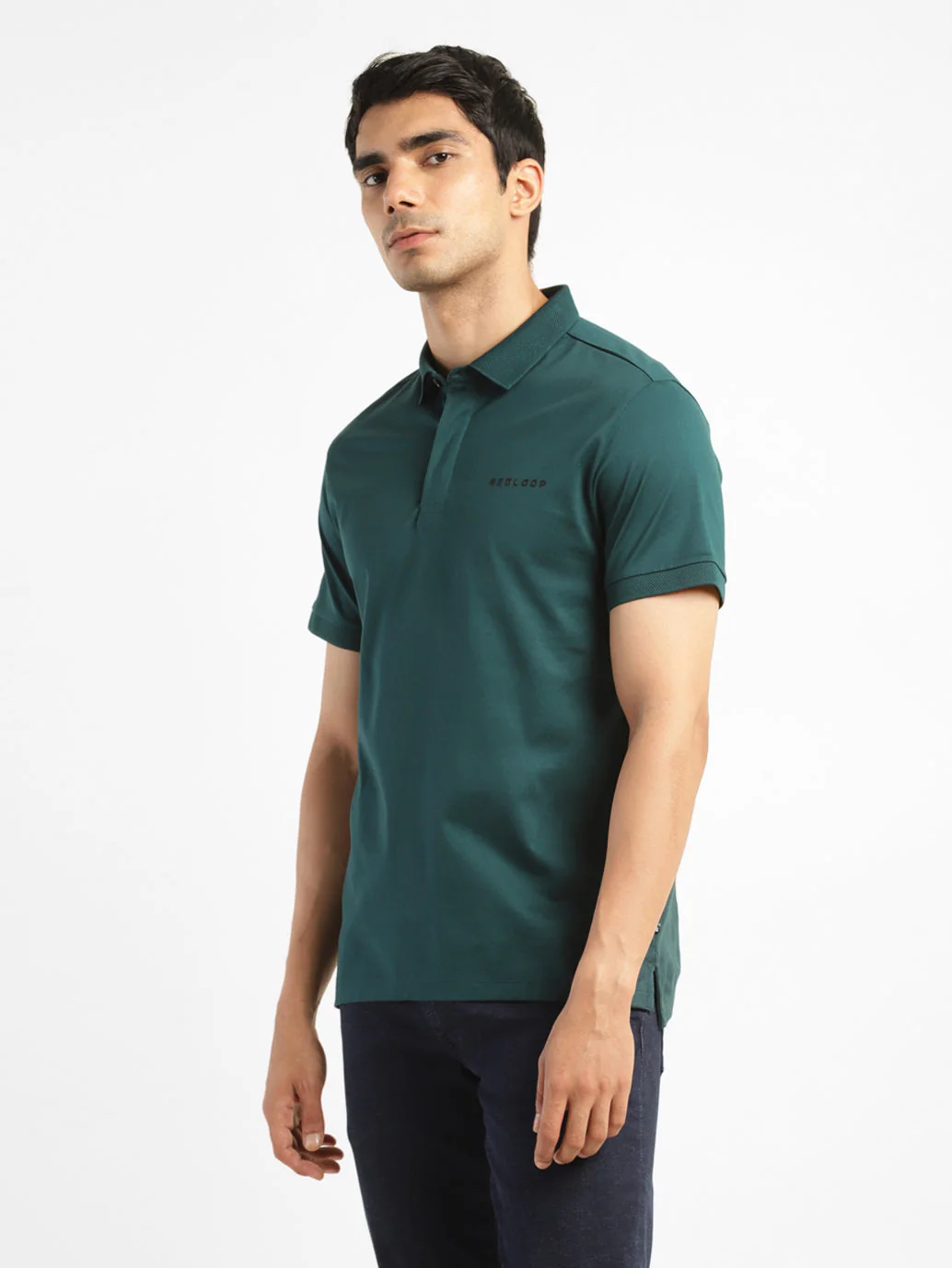 Men's Solid Polo Collar T-Shirt - Image 4