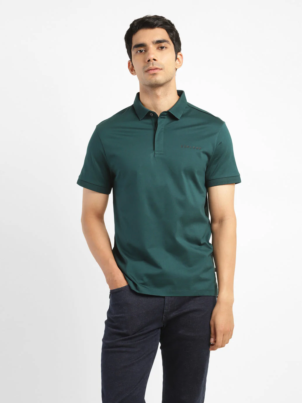 Men's Solid Polo Collar T-Shirt - Image 6