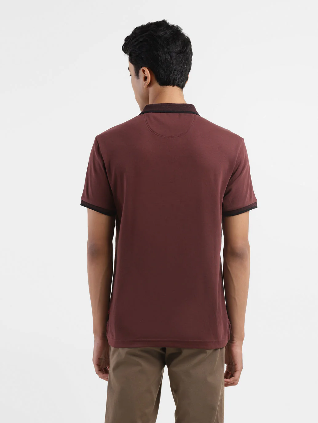 Men's Solid Polo Collar T-shirt - Image 3