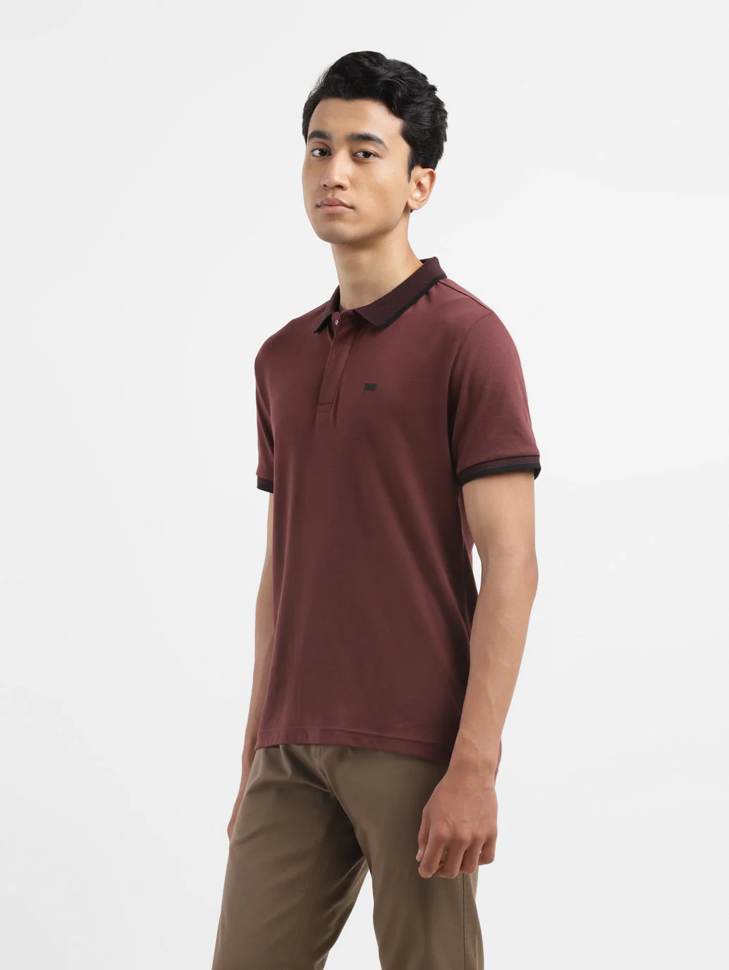 Men's Solid Polo Collar T-shirt - Image 4