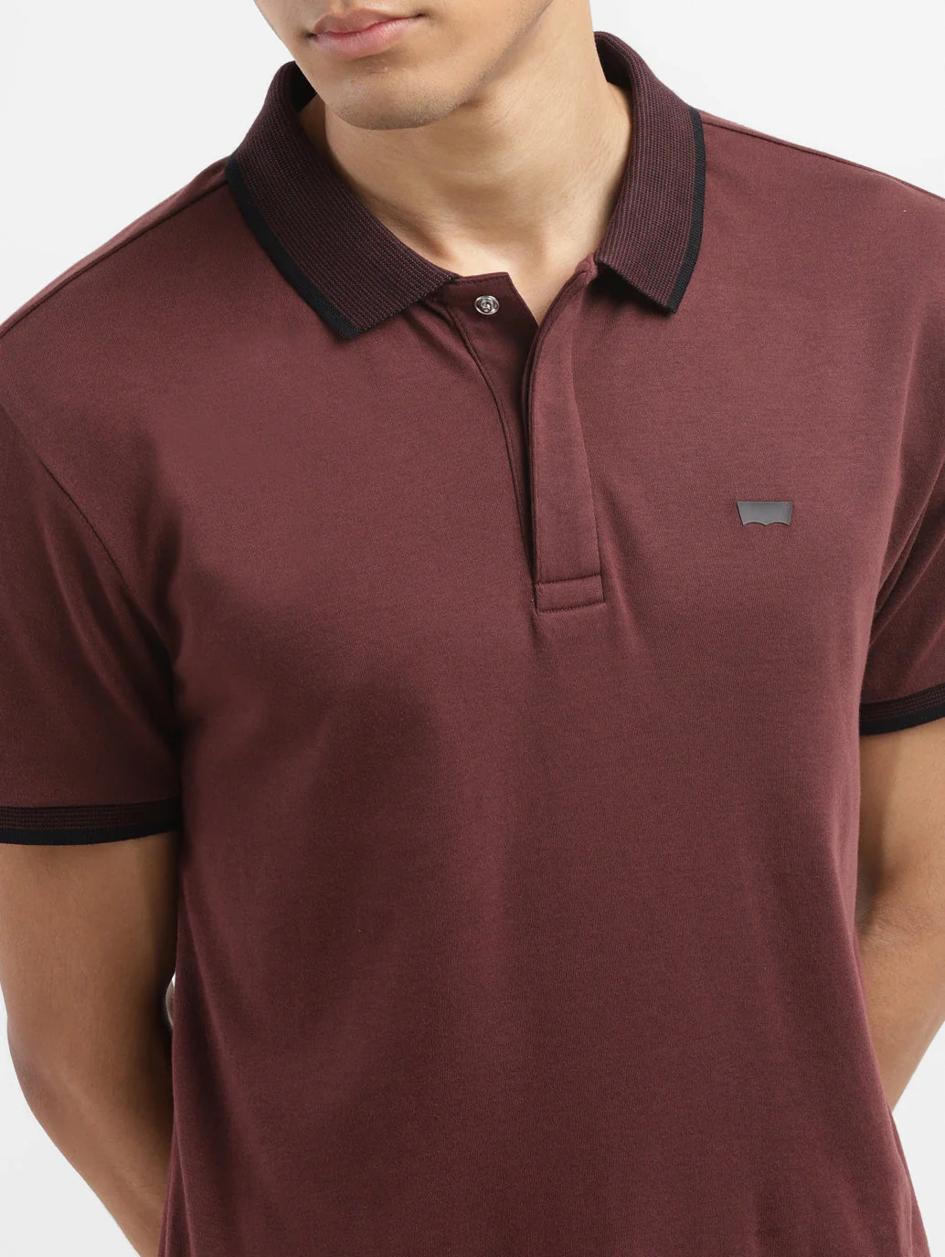 Men's Solid Polo Collar T-shirt - Image 5