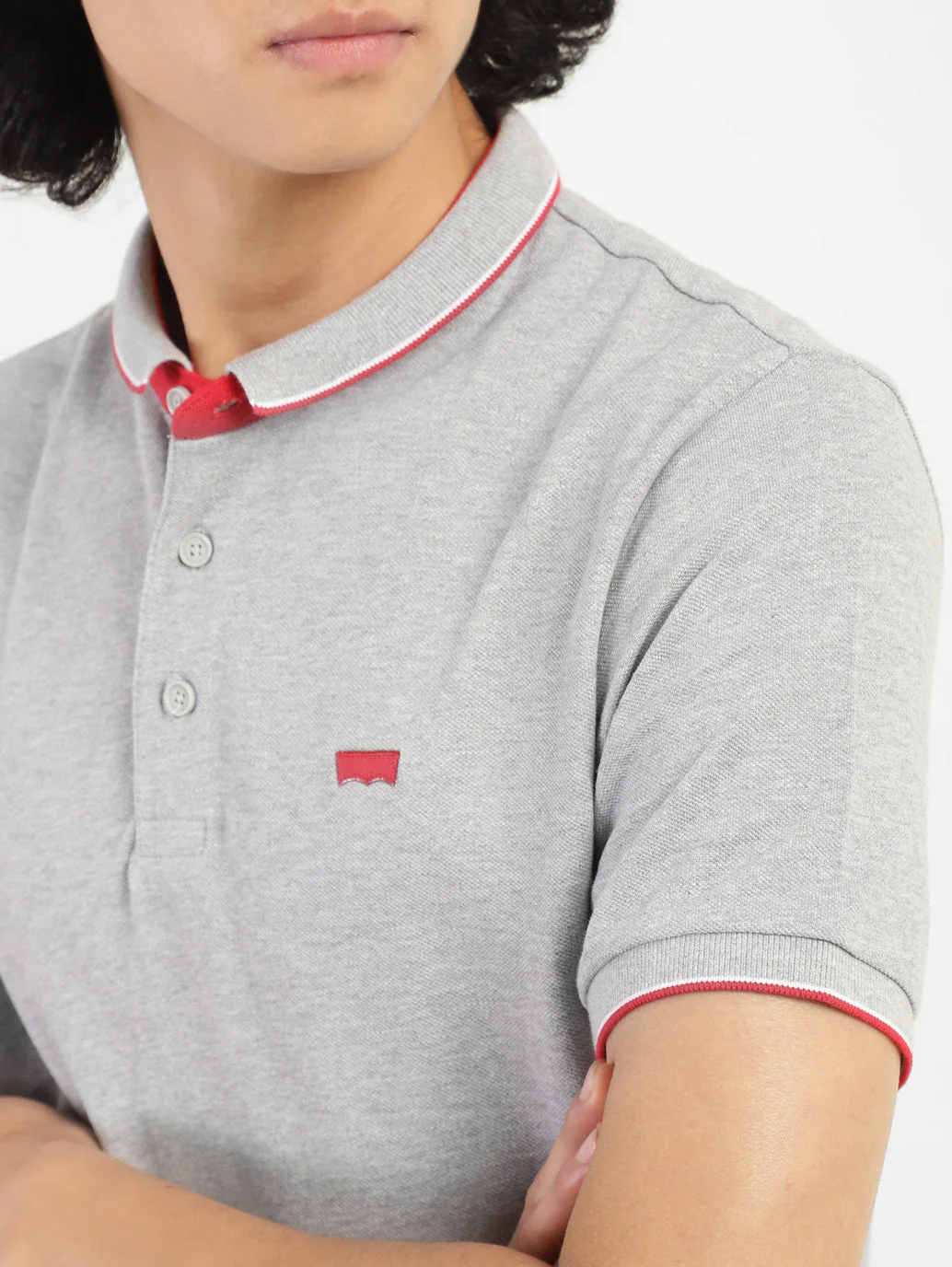 Men's Solid Polo T-shirt Grey - Image 6