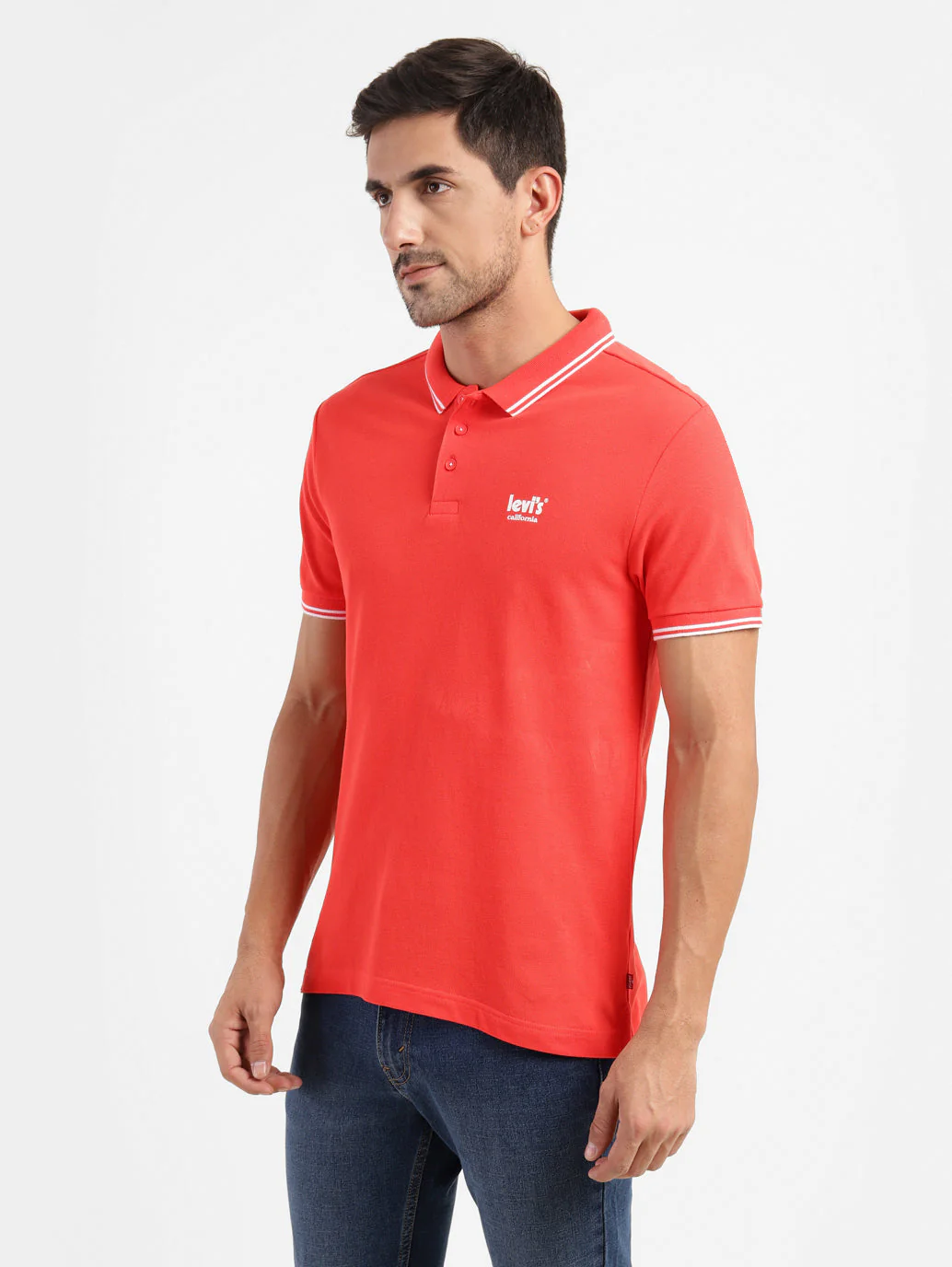 Men's Solid Polo T-shirt Red - Image 4