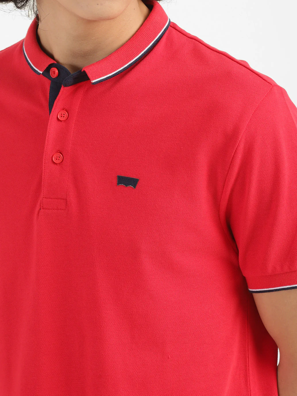 Men's Solid Polo Red T-shirt - Image 6