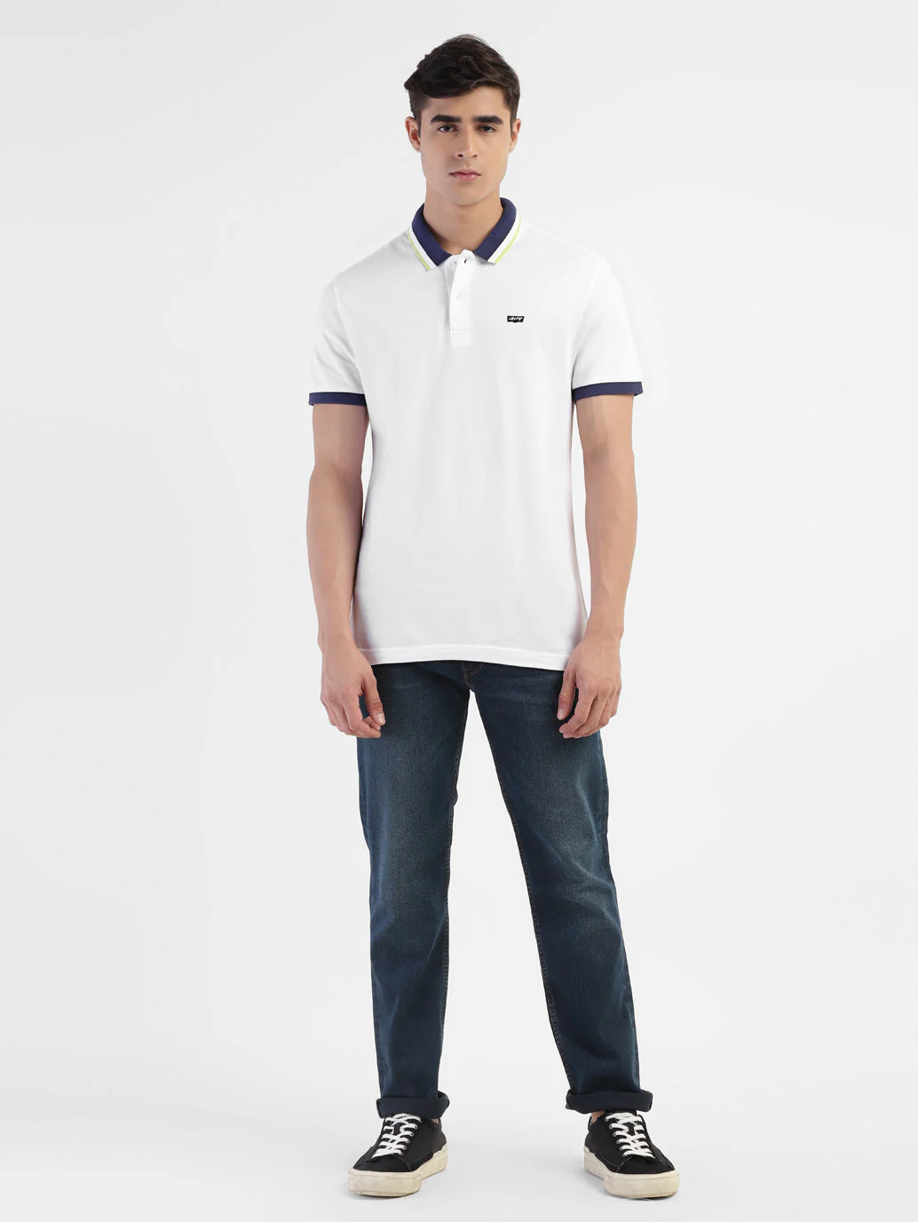 Men's Solid White Polo T-shirt - Image 5