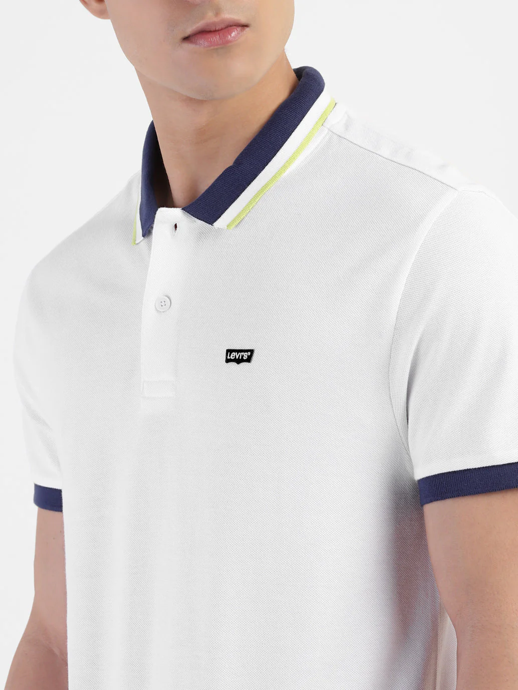 Men's Solid White Polo T-shirt - Image 6