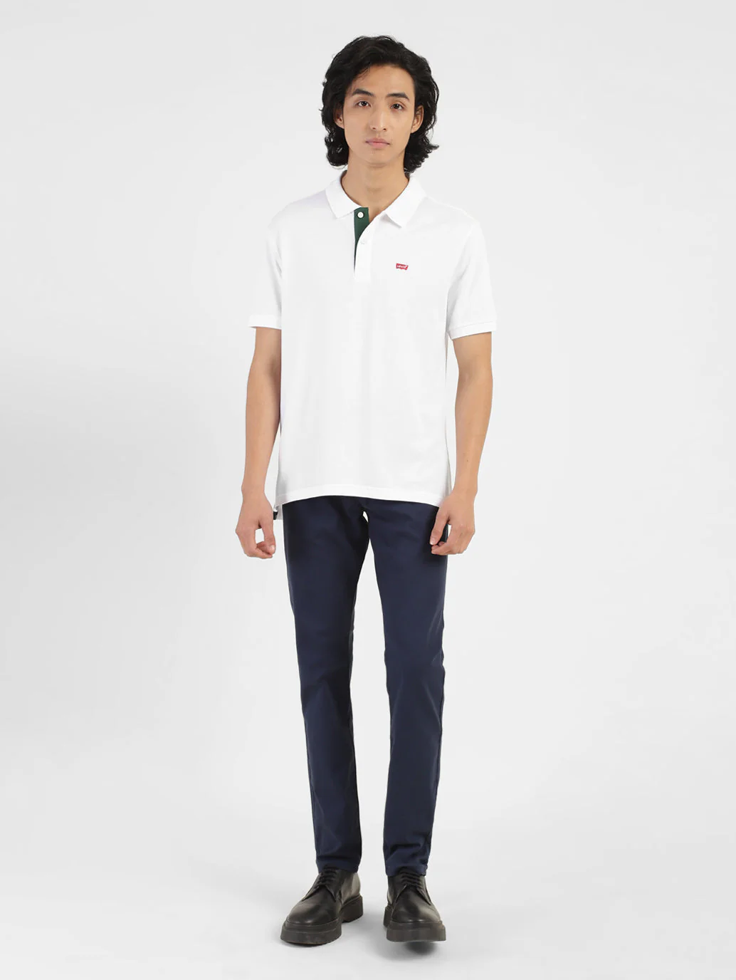 Men's Solid Polo T-shirt White - Image 5