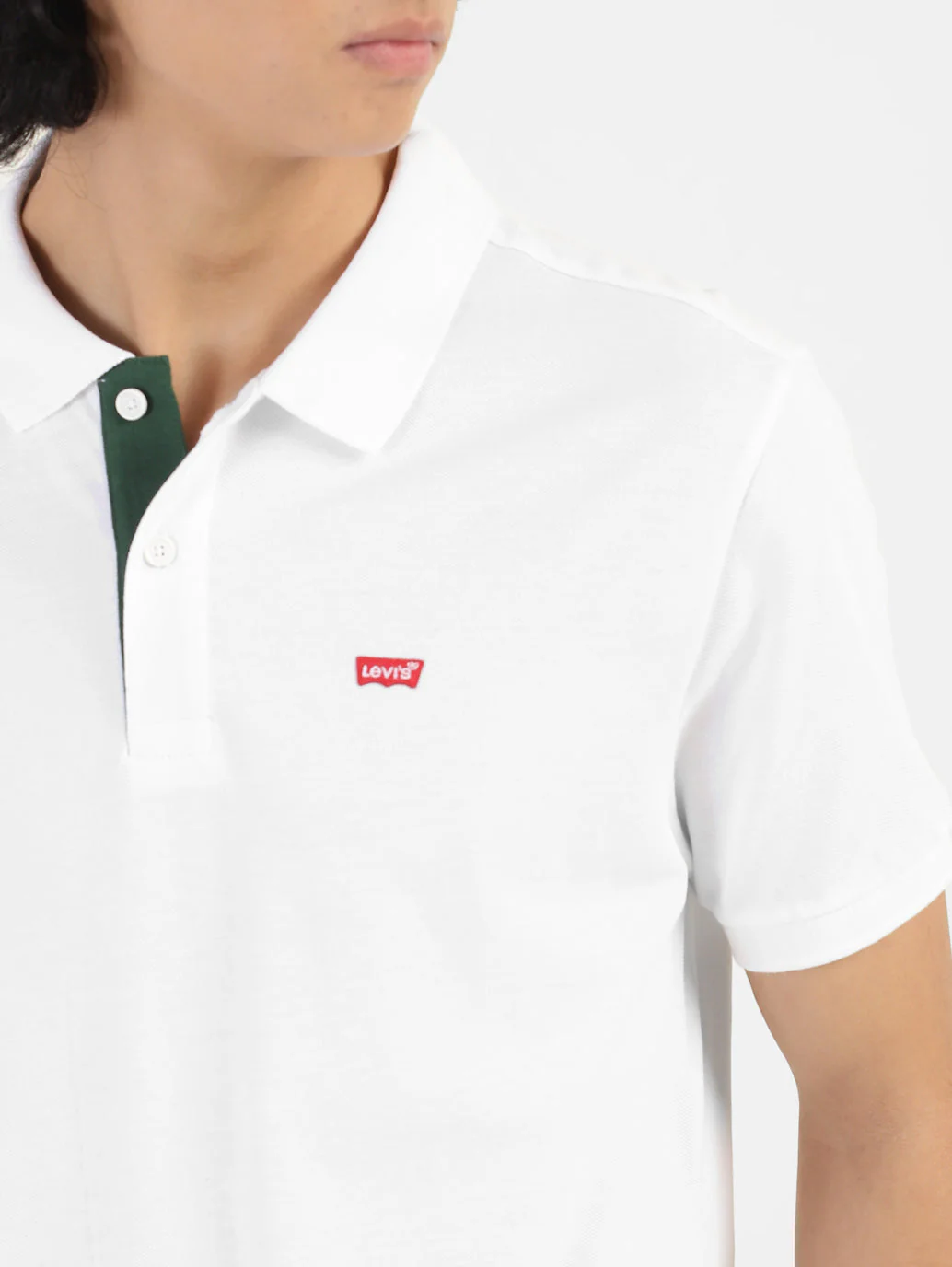 Men's Solid Polo T-shirt White - Image 6