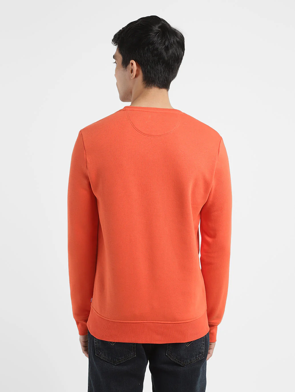 Men's Solid Red Crew Neck Sweatshirt - Image 3