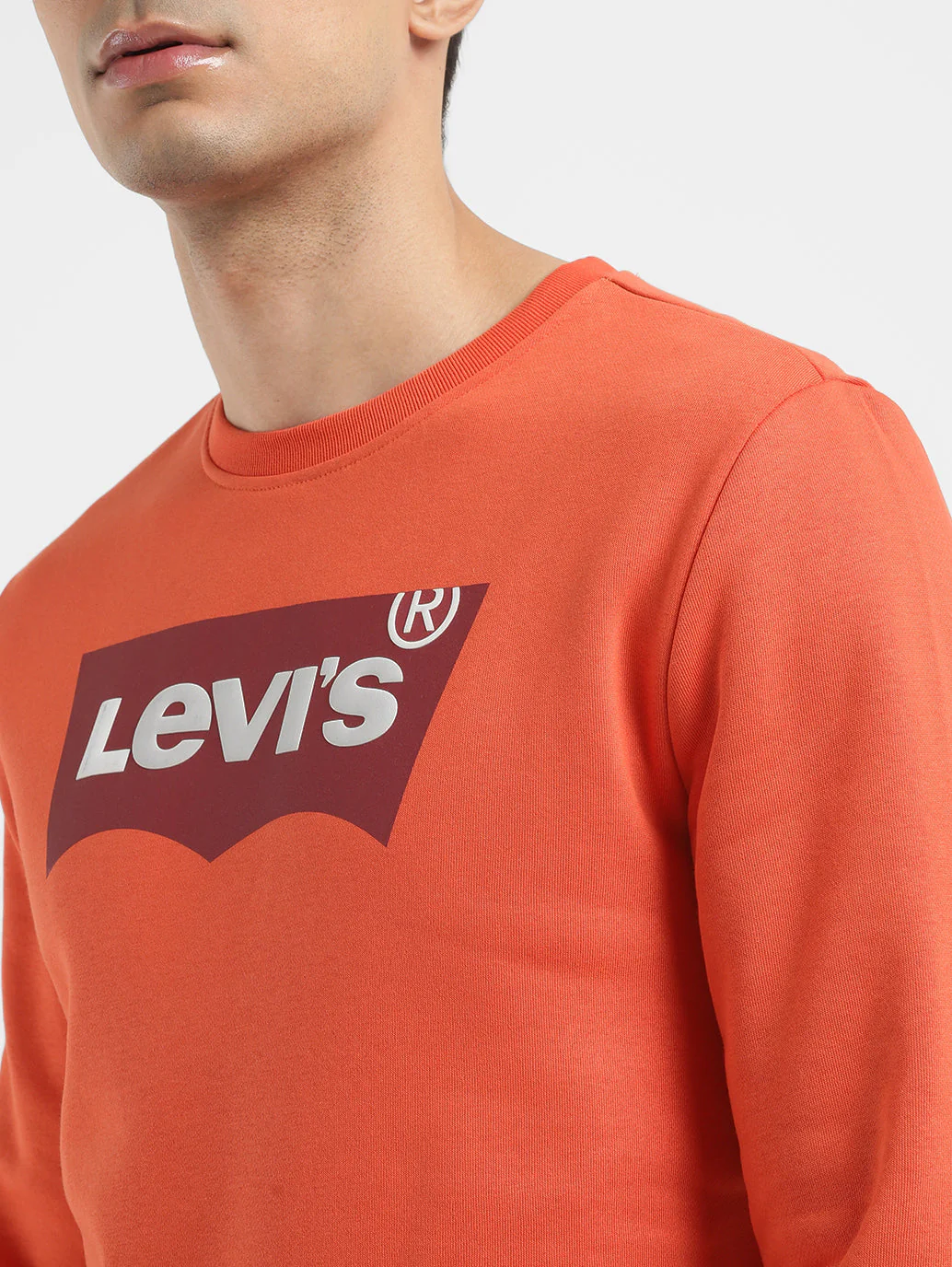 Men's Solid Red Crew Neck Sweatshirt - Image 5