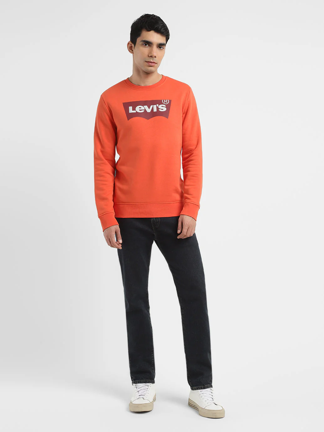 Men's Solid Red Crew Neck Sweatshirt - Image 6