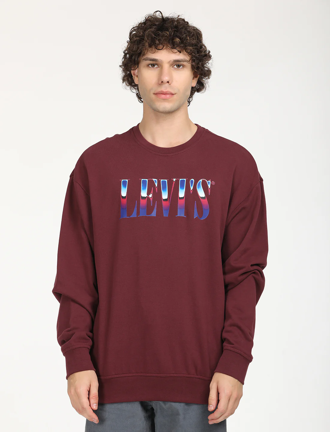 Men's Solid Crew Neck Sweatshirt