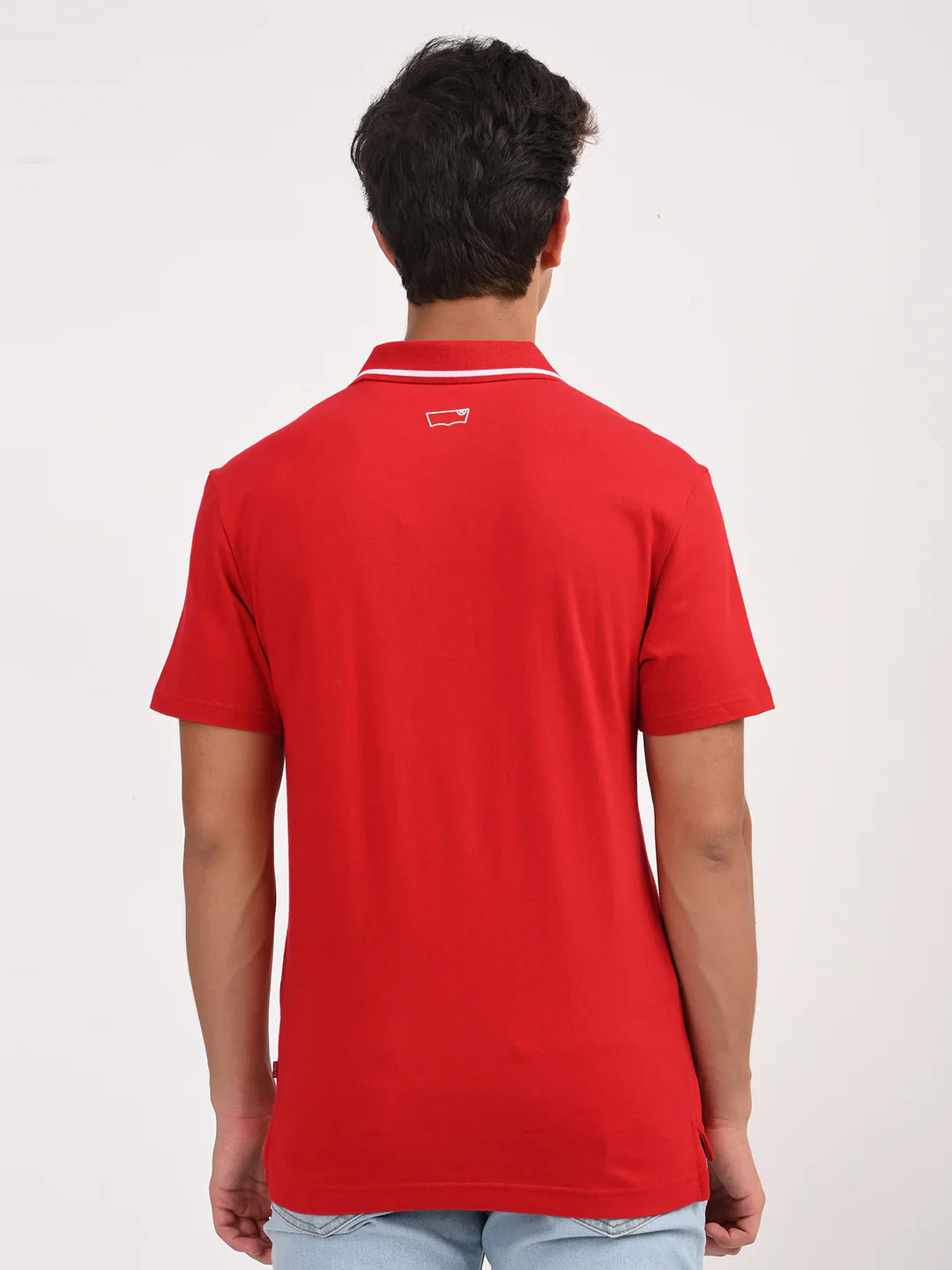 Men's Solid Red Slim Fit Polo T-shirt - Image 2