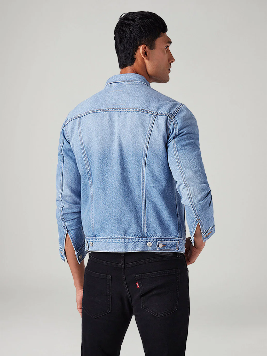 Men's Solid Regular Fit Denim Jacket - Image 3