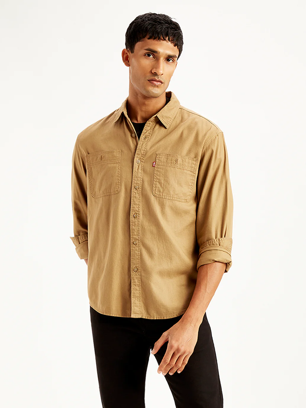 Men's Solid Slim Fit Denim Shirt - Image 4