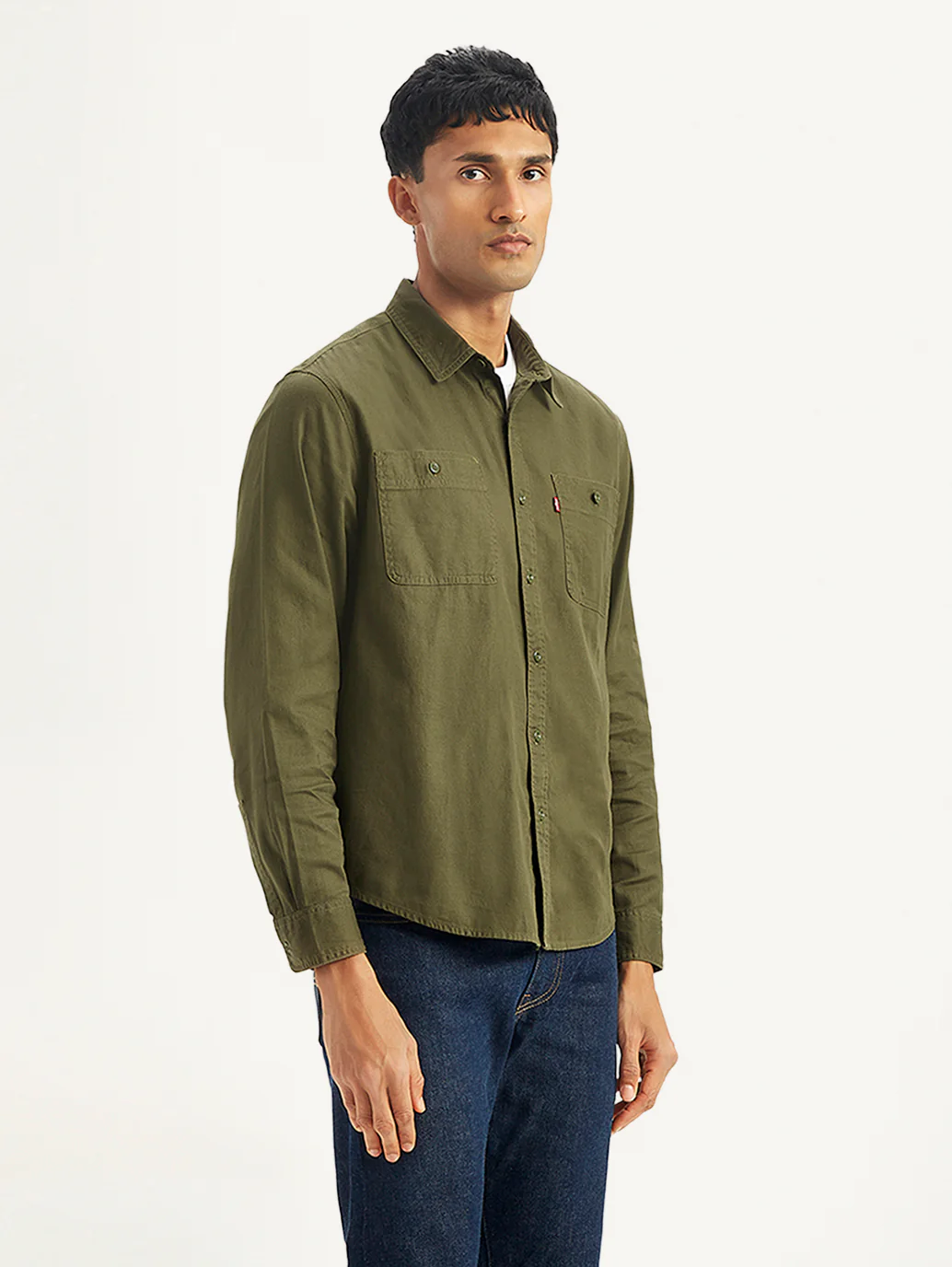Men's Solid Slim Fit Denim Shirt
