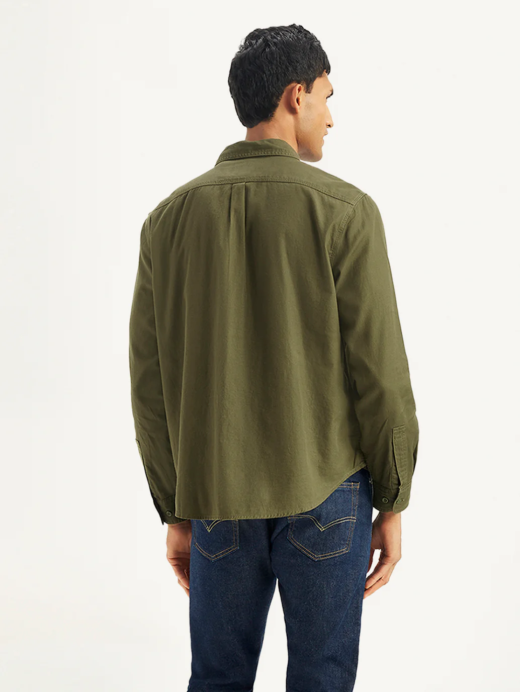 Men's Solid Slim Fit Denim Shirt - Image 4