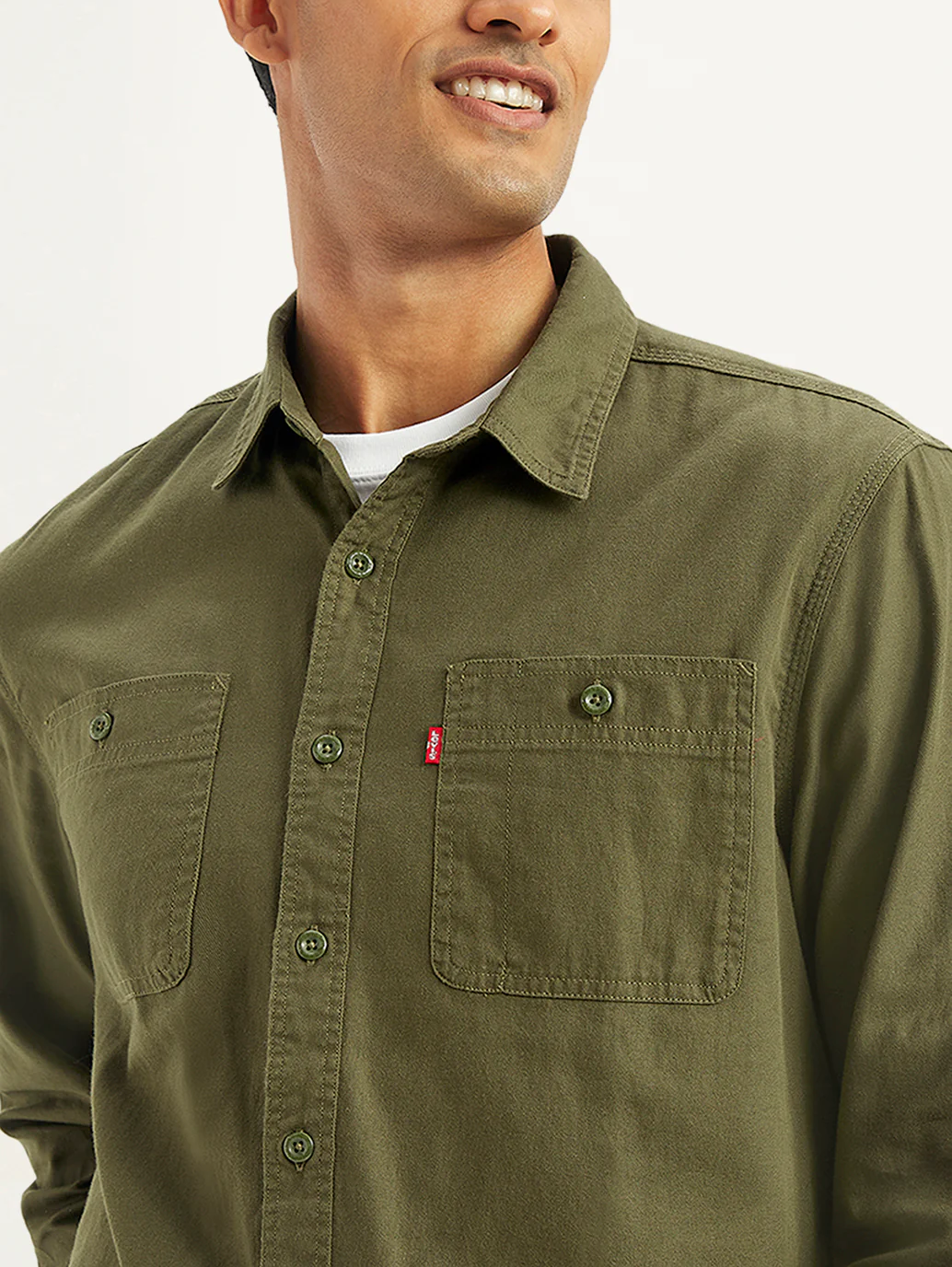 Men's Solid Slim Fit Denim Shirt - Image 5