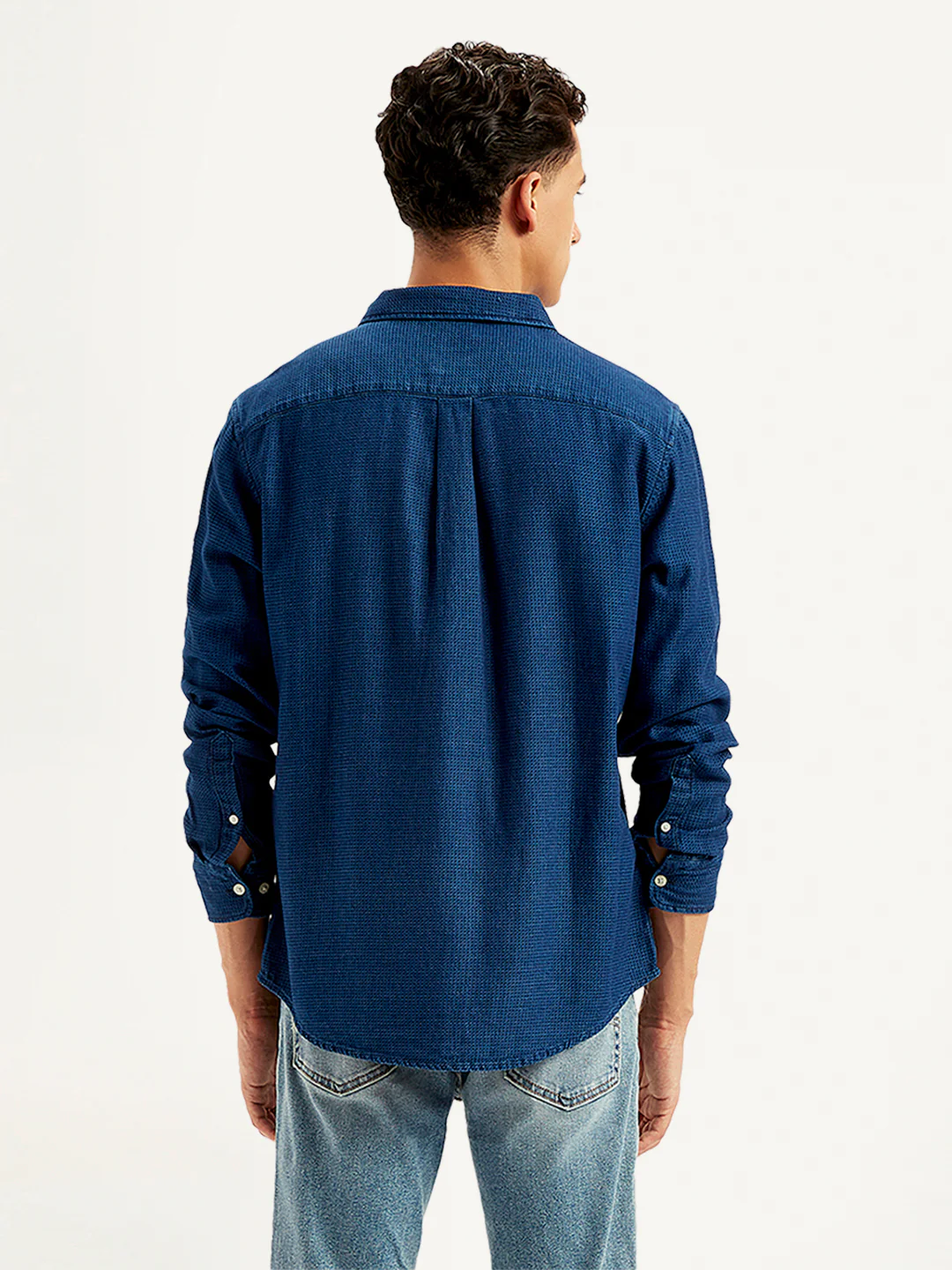 Men's Solid Slim Fit Denim Shirt - Image 3