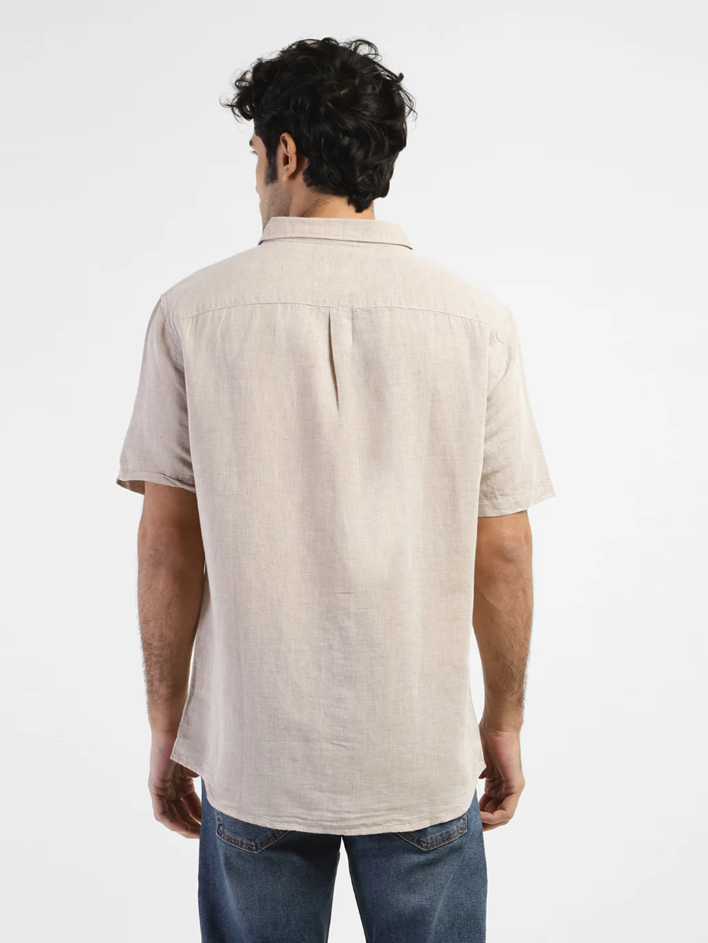 Men's Solid Slim Fit Linen Shirt - Image 3