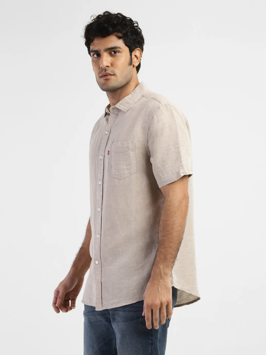 Men's Solid Slim Fit Linen Shirt - Image 4