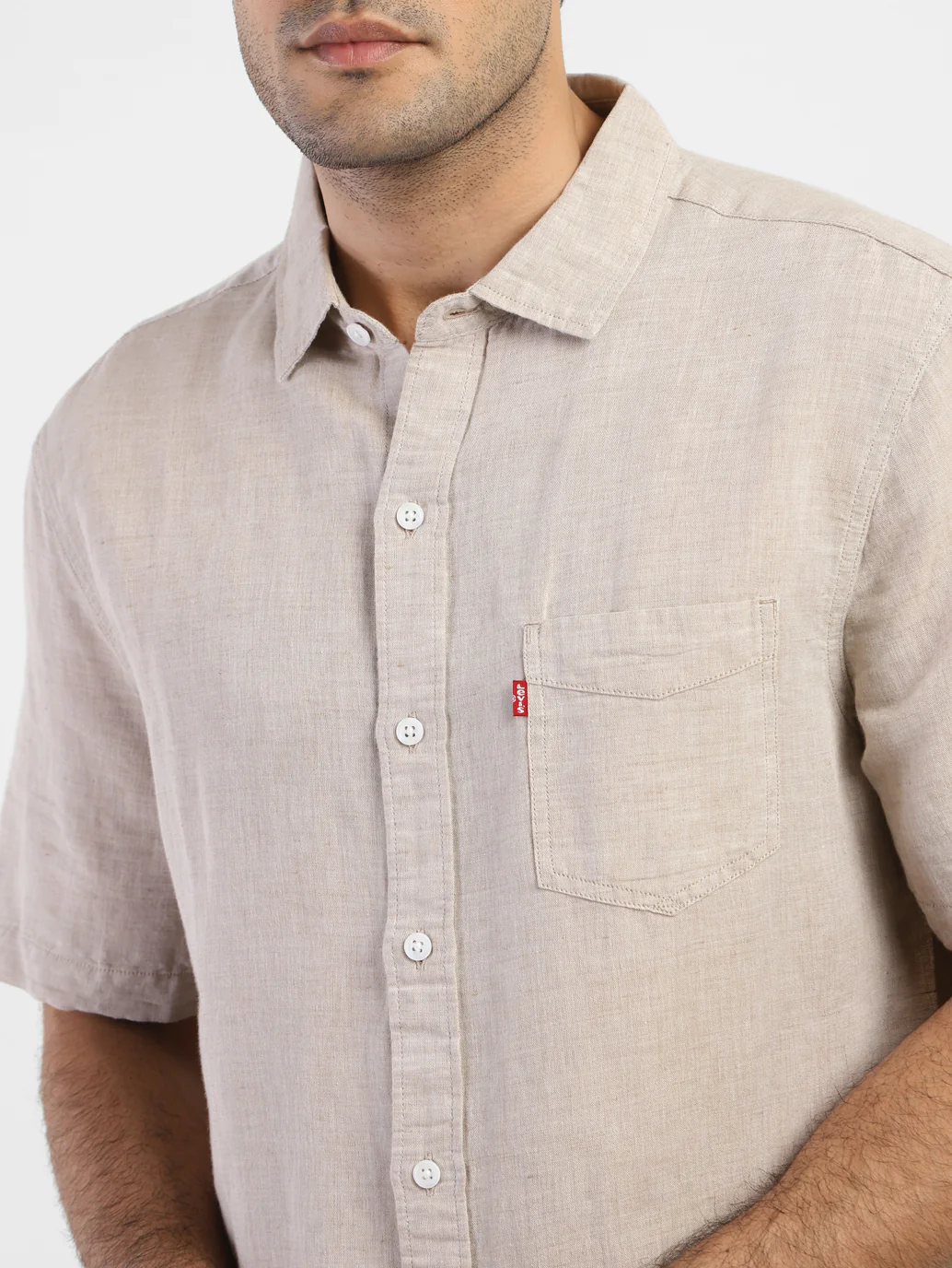 Men's Solid Slim Fit Linen Shirt - Image 5