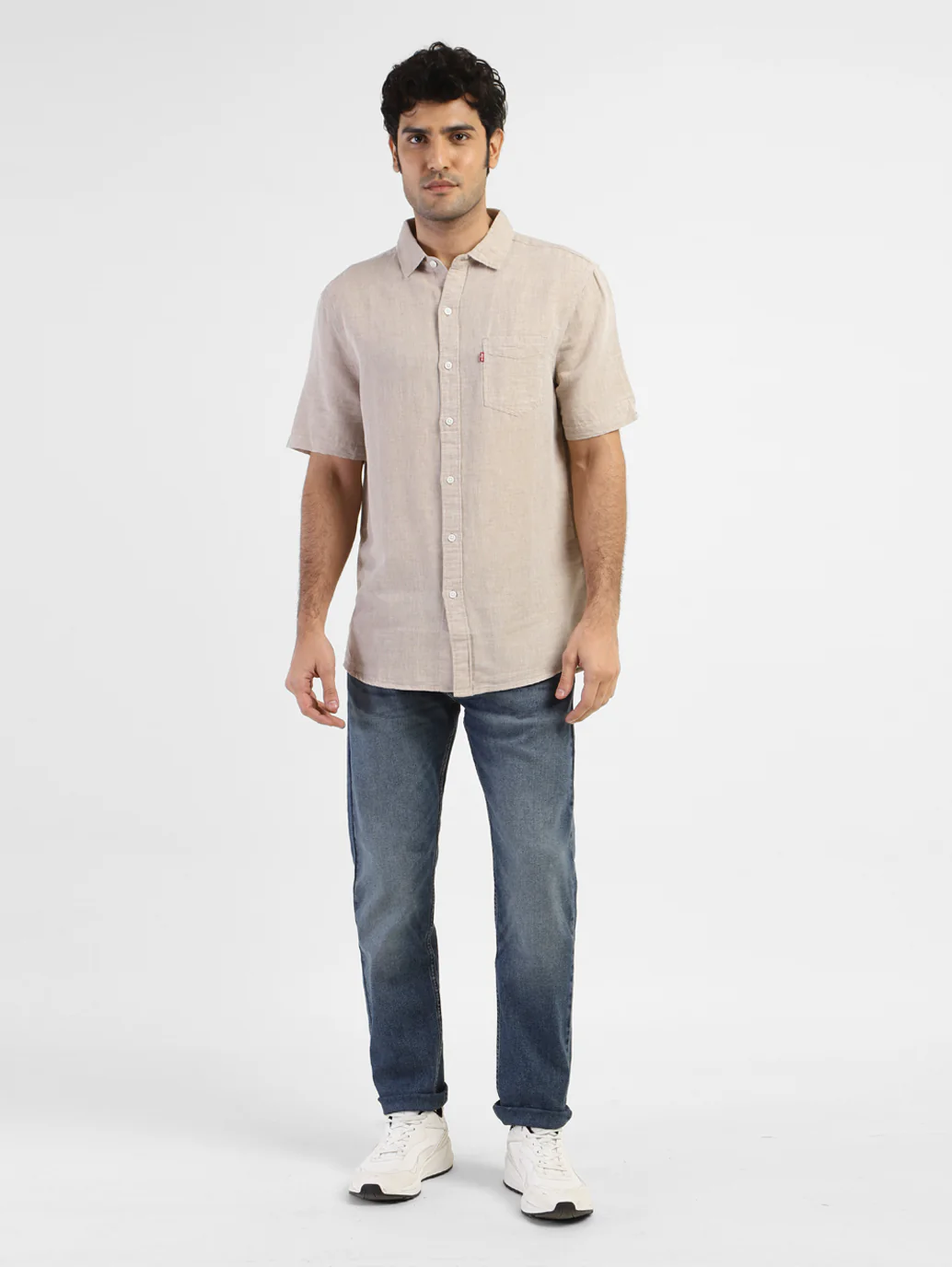 Men's Solid Slim Fit Linen Shirt - Image 6