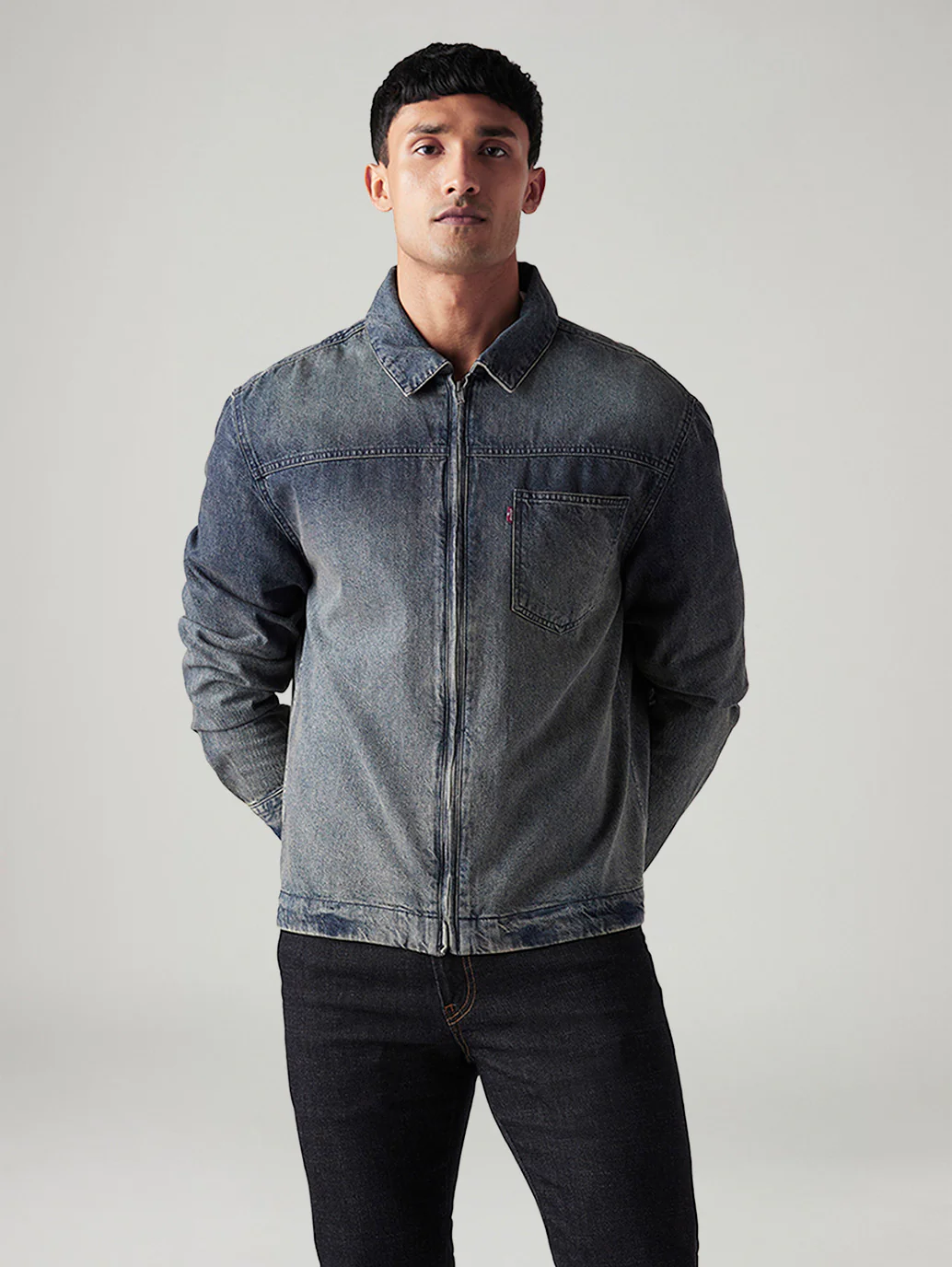 Men's Solid Relaxed Fit Jacket - Image 5