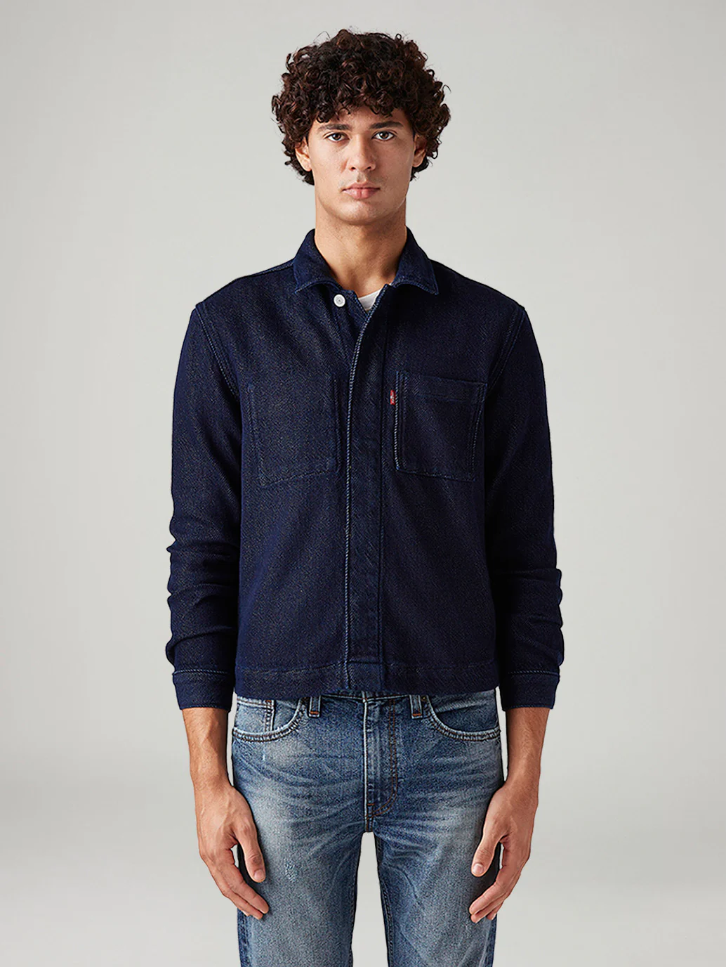 Men's Solid Relaxed Fit Denim Trucker Jacket - Image 5