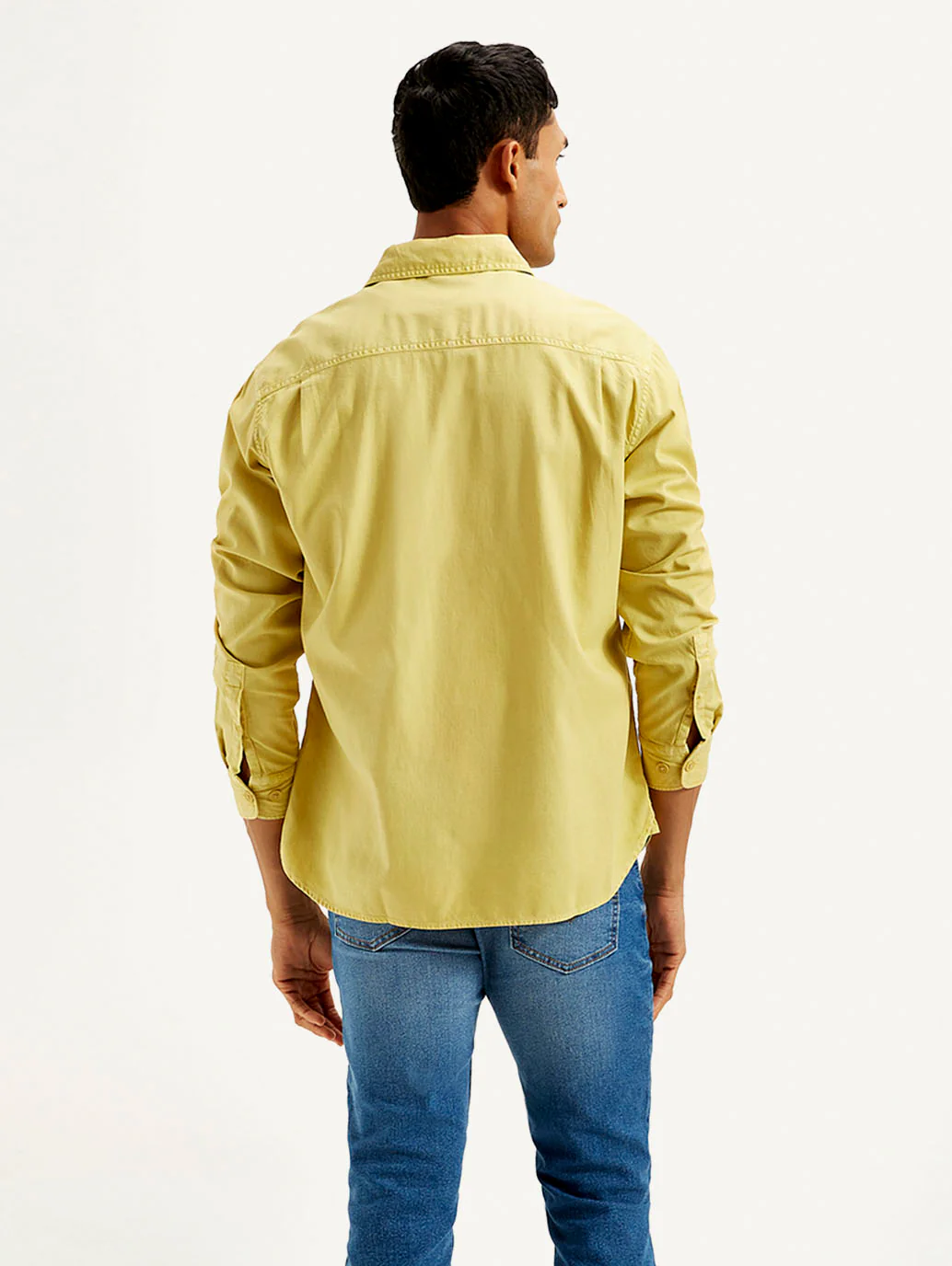 Men's Solid Overdyed Loose Fit Shirt - Image 3