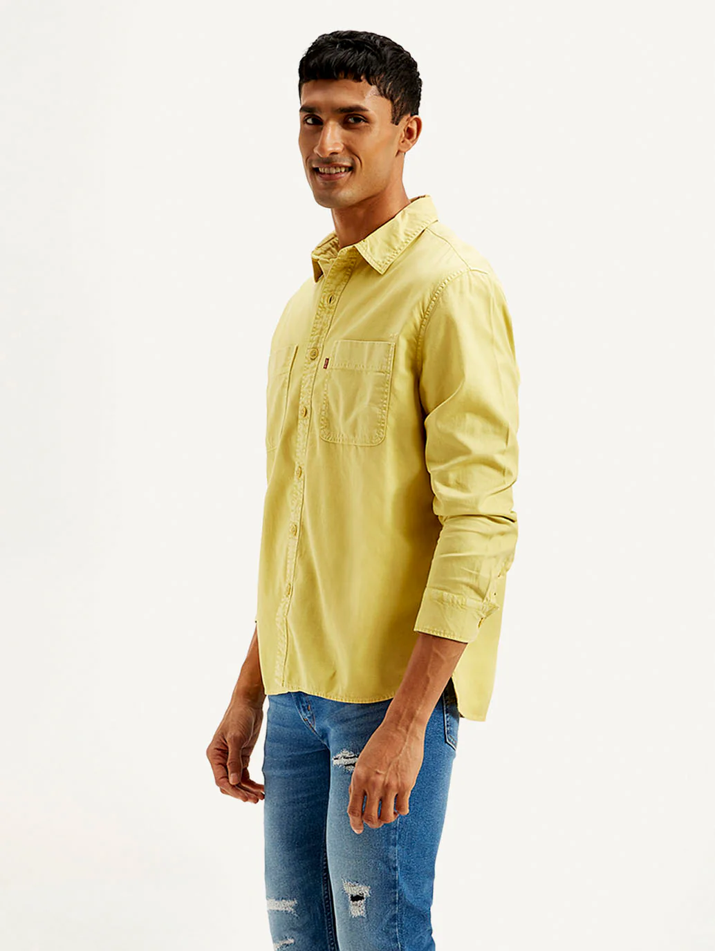 Men's Solid Overdyed Loose Fit Shirt - Image 5