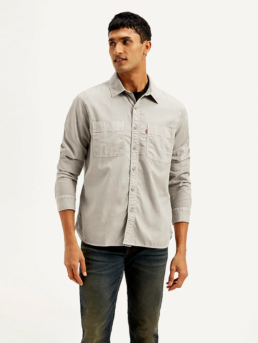 Men's Solid Overdyed Loose Fit Shirt - Image 2