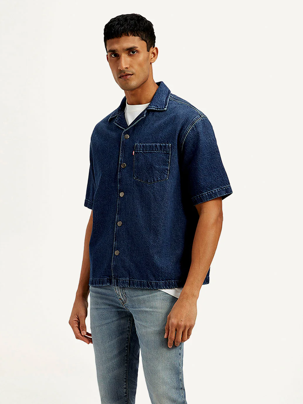 Men's Resort Collar Solid Oversized Shirt - Image 5
