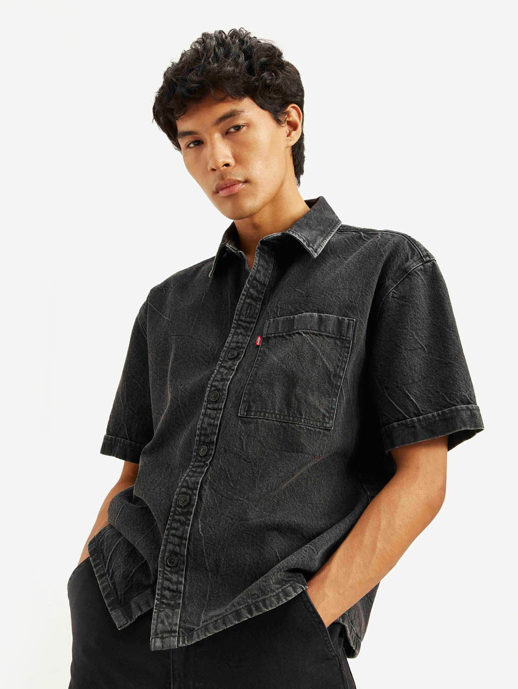 Men's Solid Regular Fit Denim Overshirt - Image 5