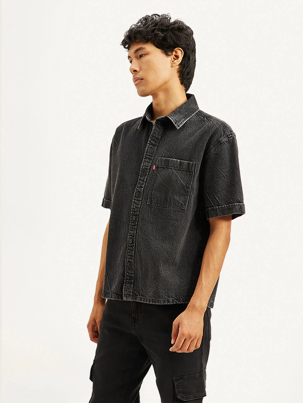 Men's Solid Regular Fit Denim Overshirt - Image 6