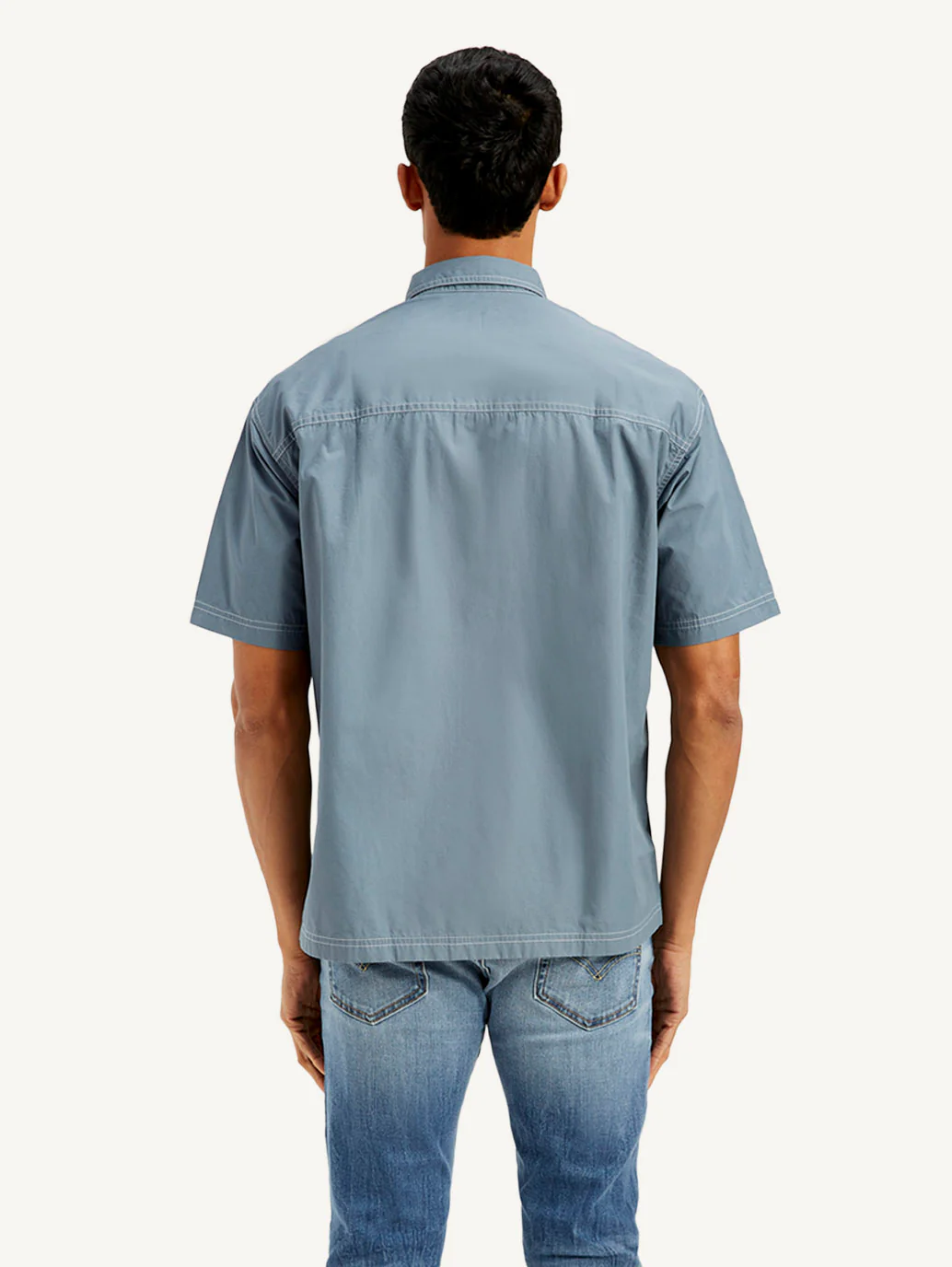 Men's Solid Loose Fit Utility Shirt - Image 3