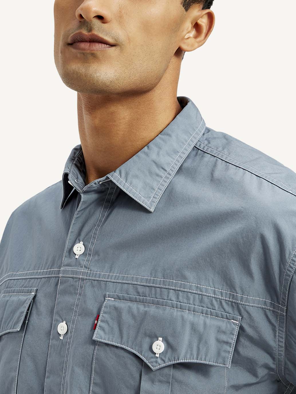 Men's Solid Loose Fit Utility Shirt - Image 5