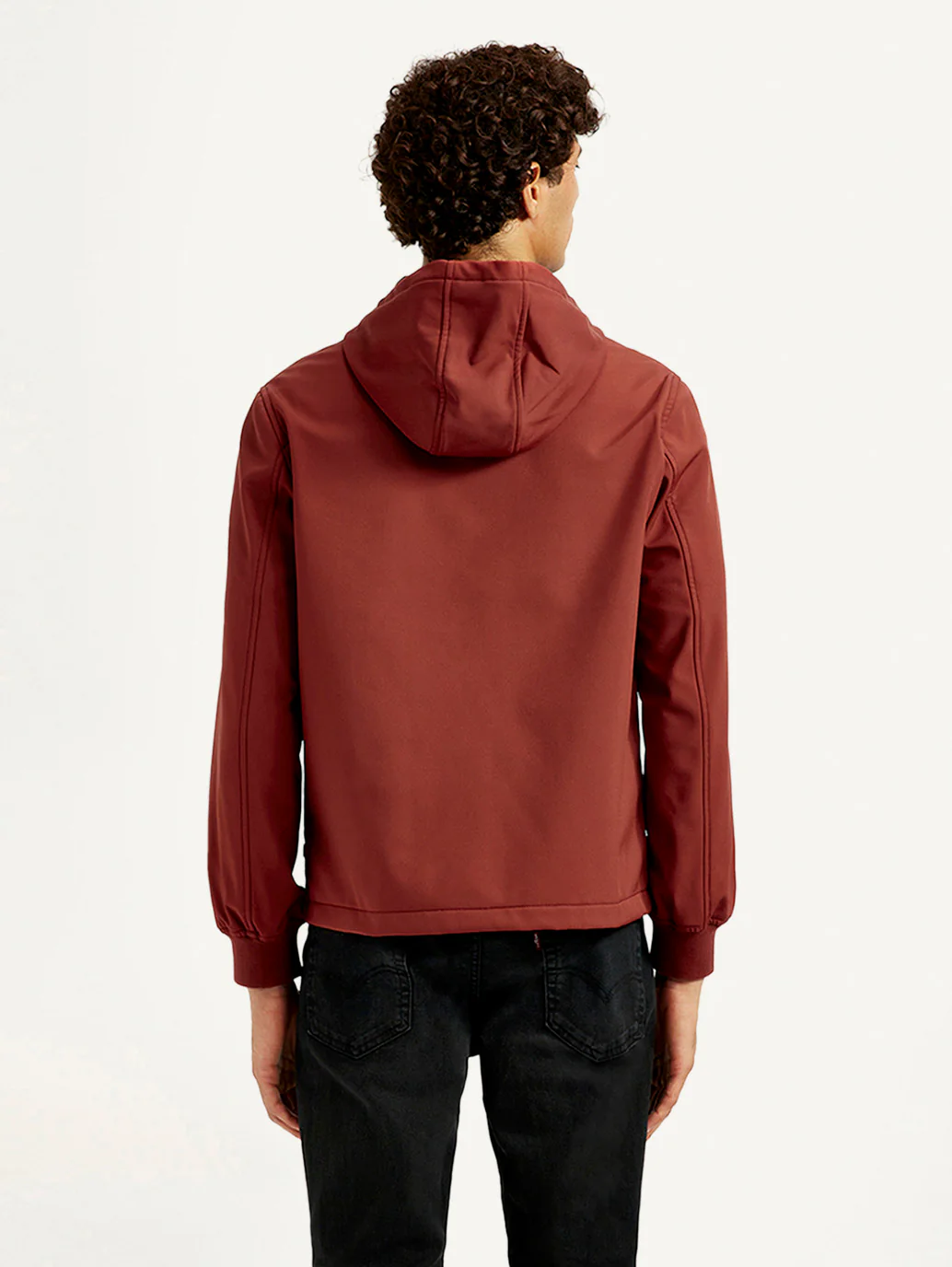 Men's Solid Rust Windcheater Jacket - Image 3
