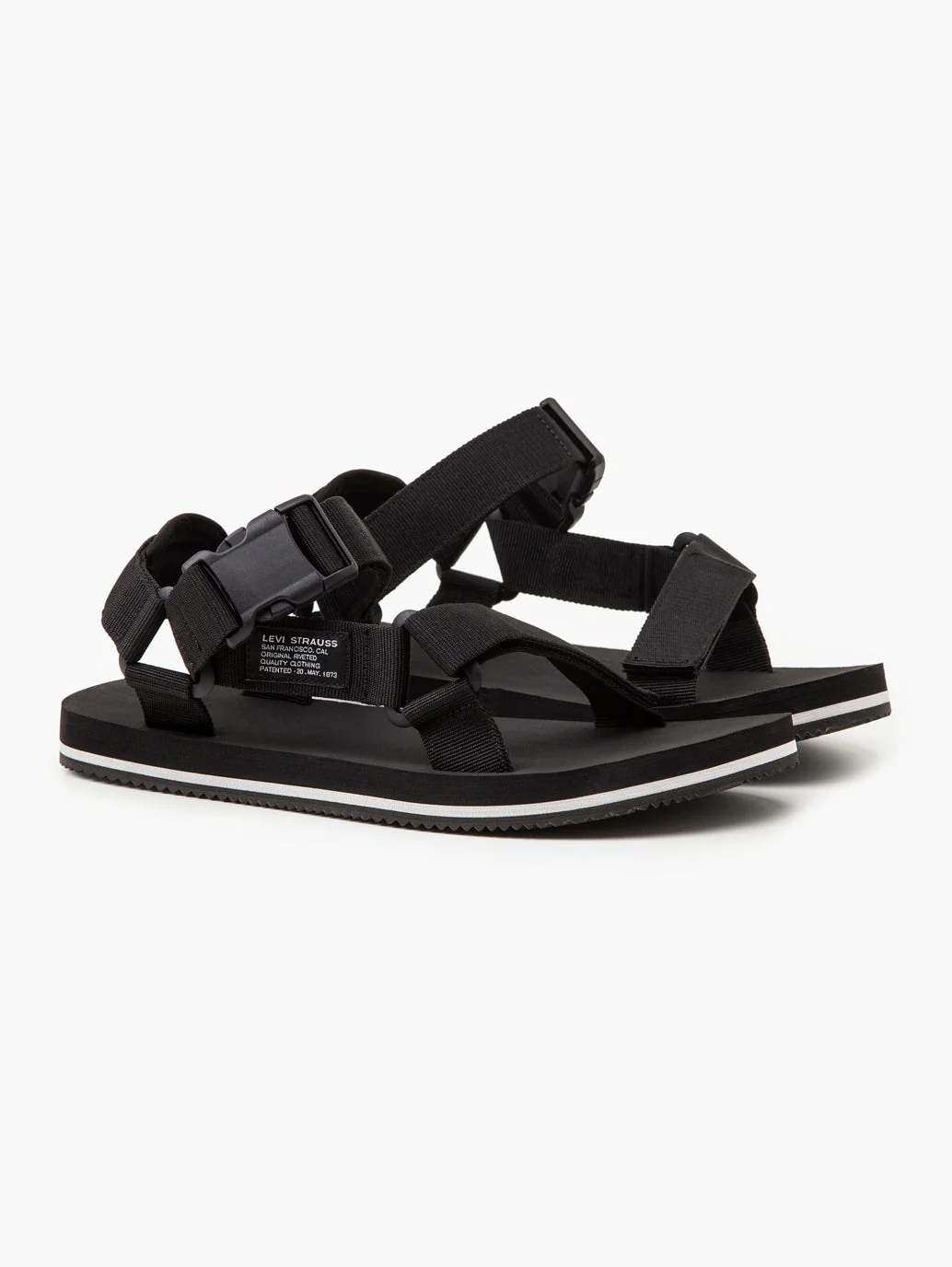 Men's Black Solid Sandals - Image 2