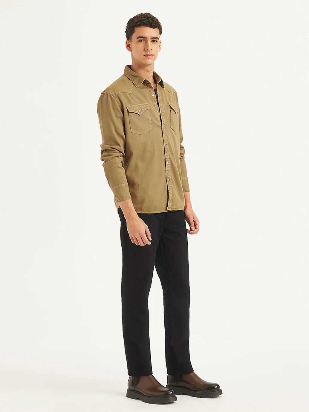 Men's Solid Slim Fit Denim Shirt - Image 6