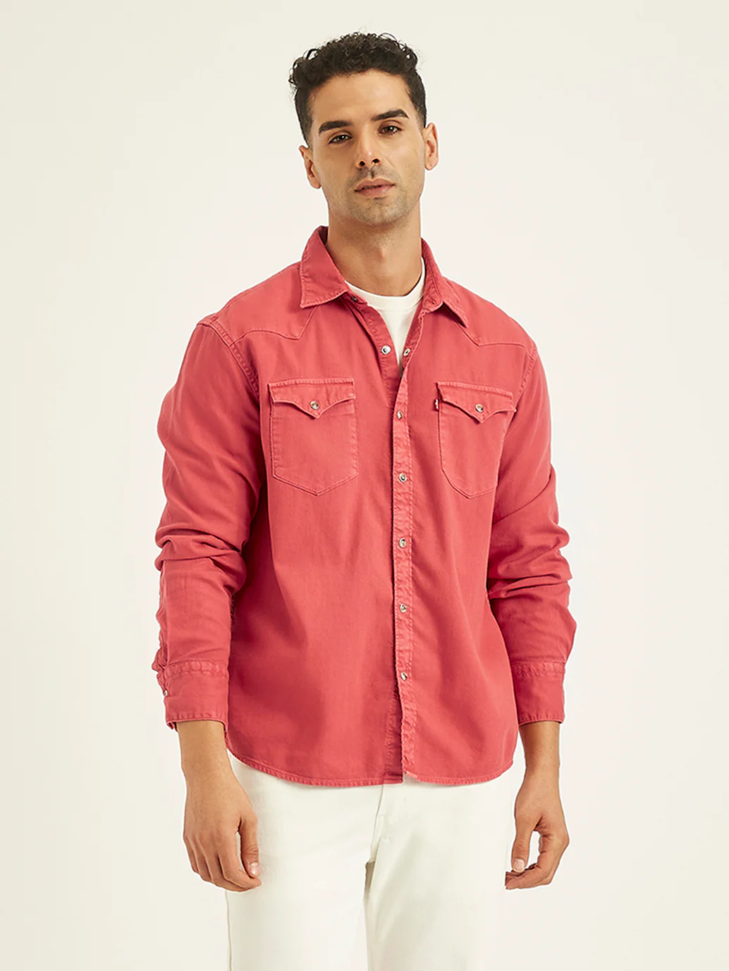 Men's Solid Slim Fit Denim Shirt - Image 3