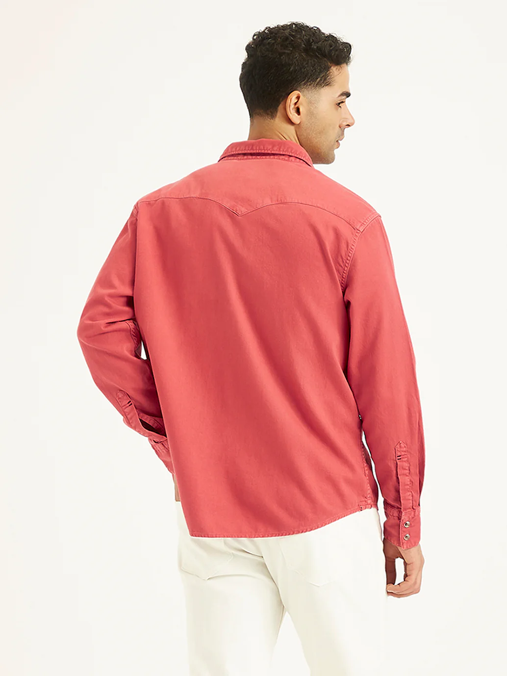 Men's Solid Slim Fit Denim Shirt - Image 4