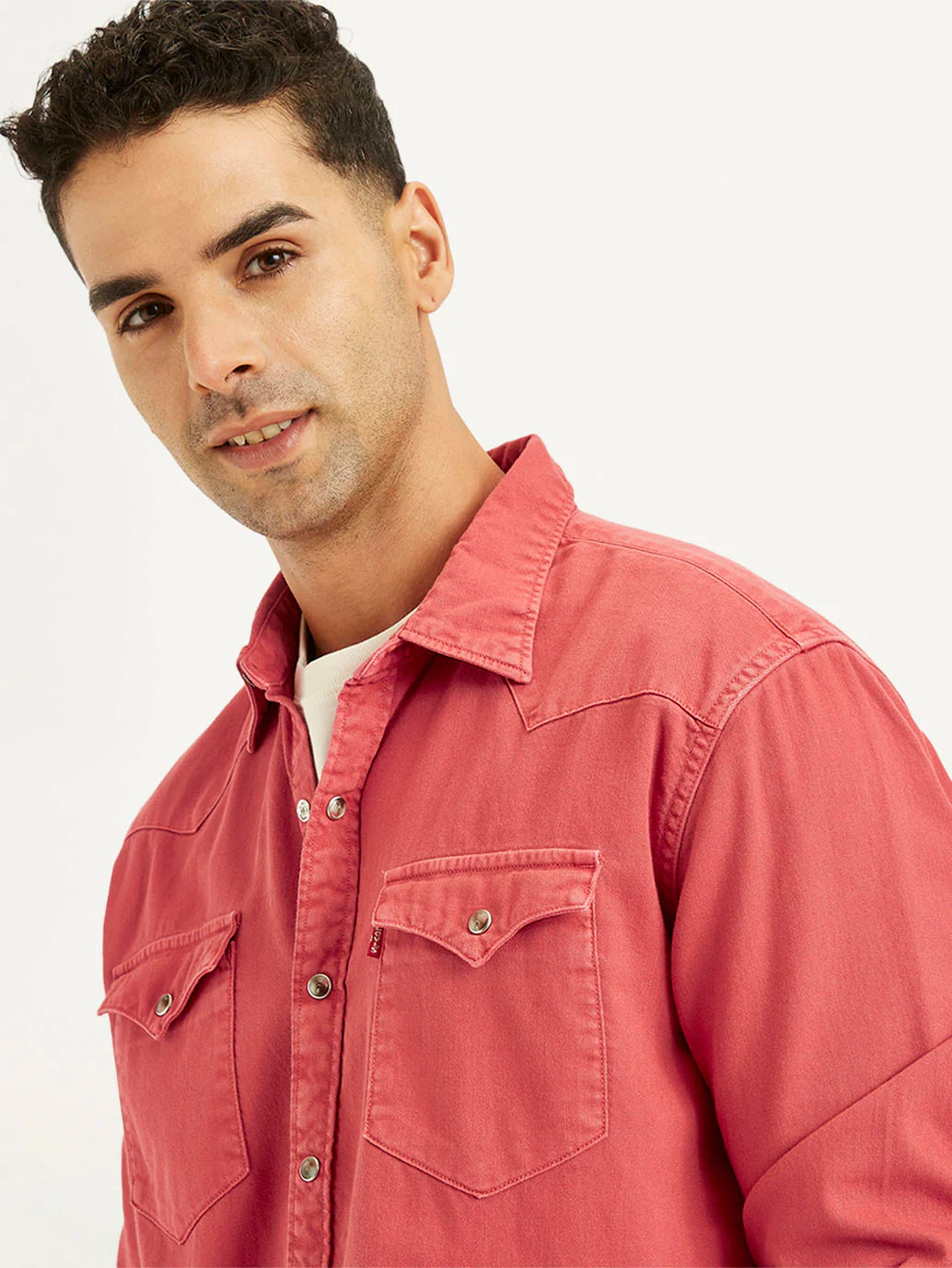 Men's Solid Slim Fit Denim Shirt - Image 5